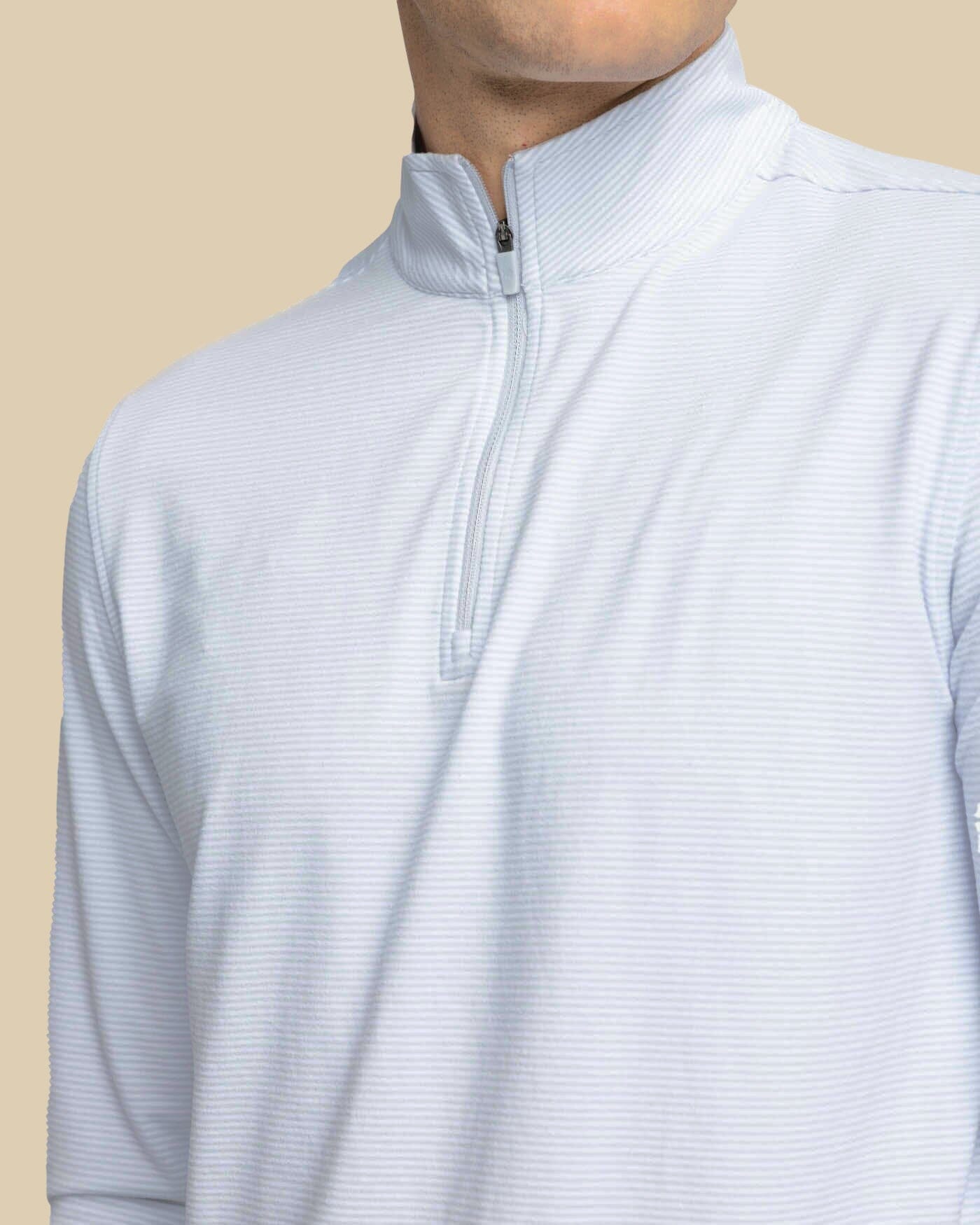 Cruiser Micro-Stripe Q-Zip Heather Slate Grey