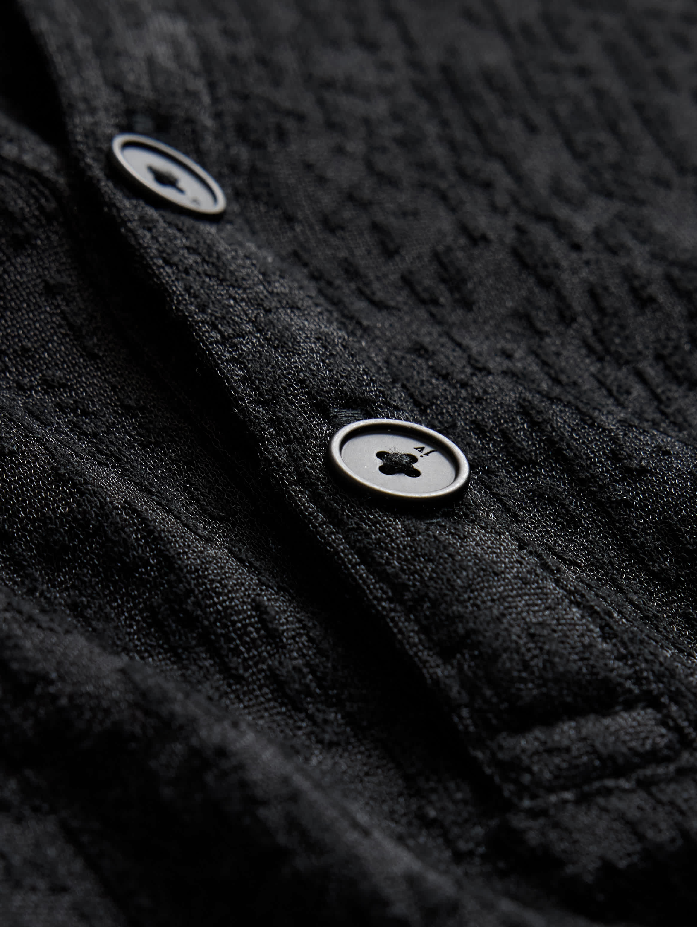 Egon Textured Short Sleeve Henley Black