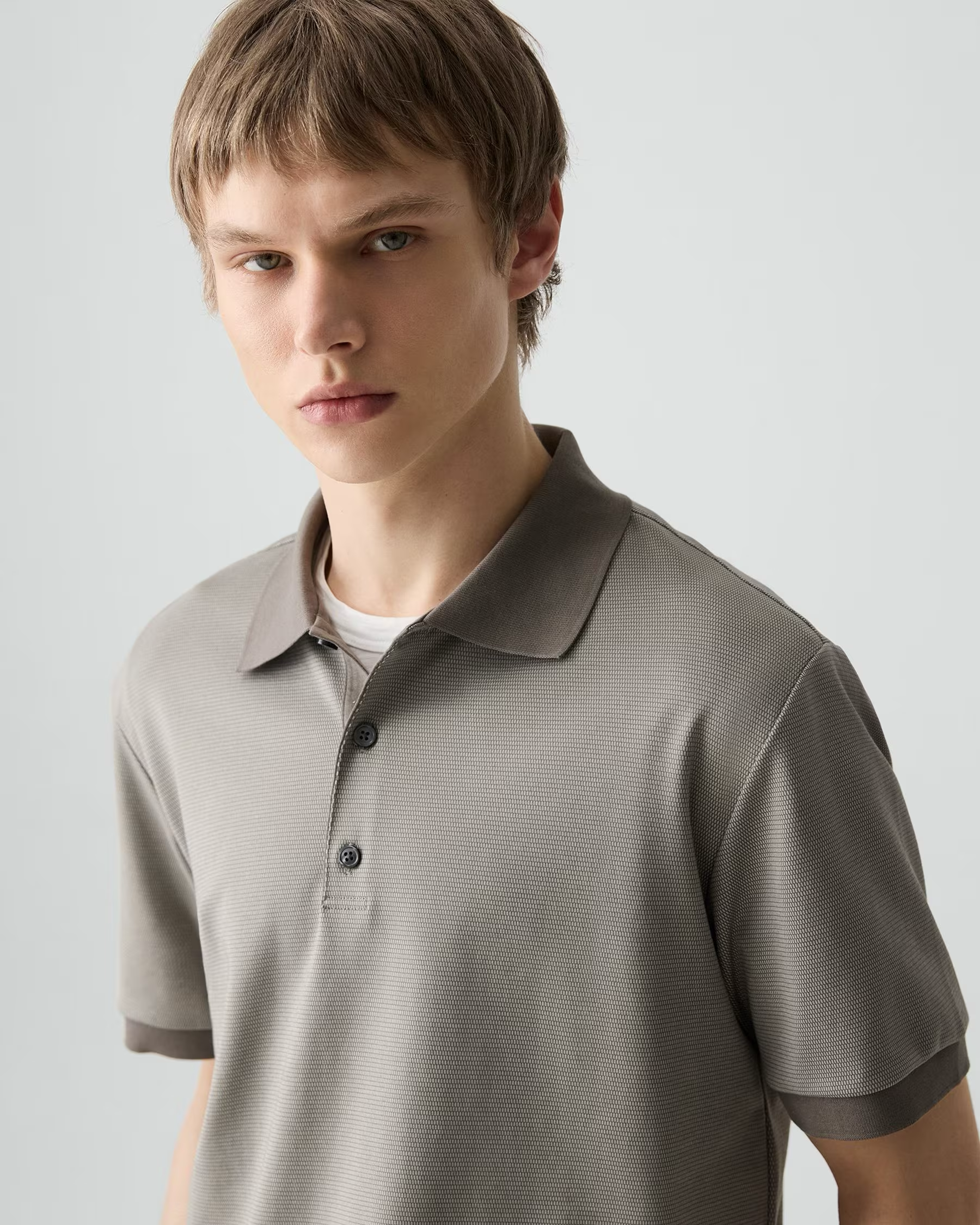 Geo Polo in Jacquard Morel Multi