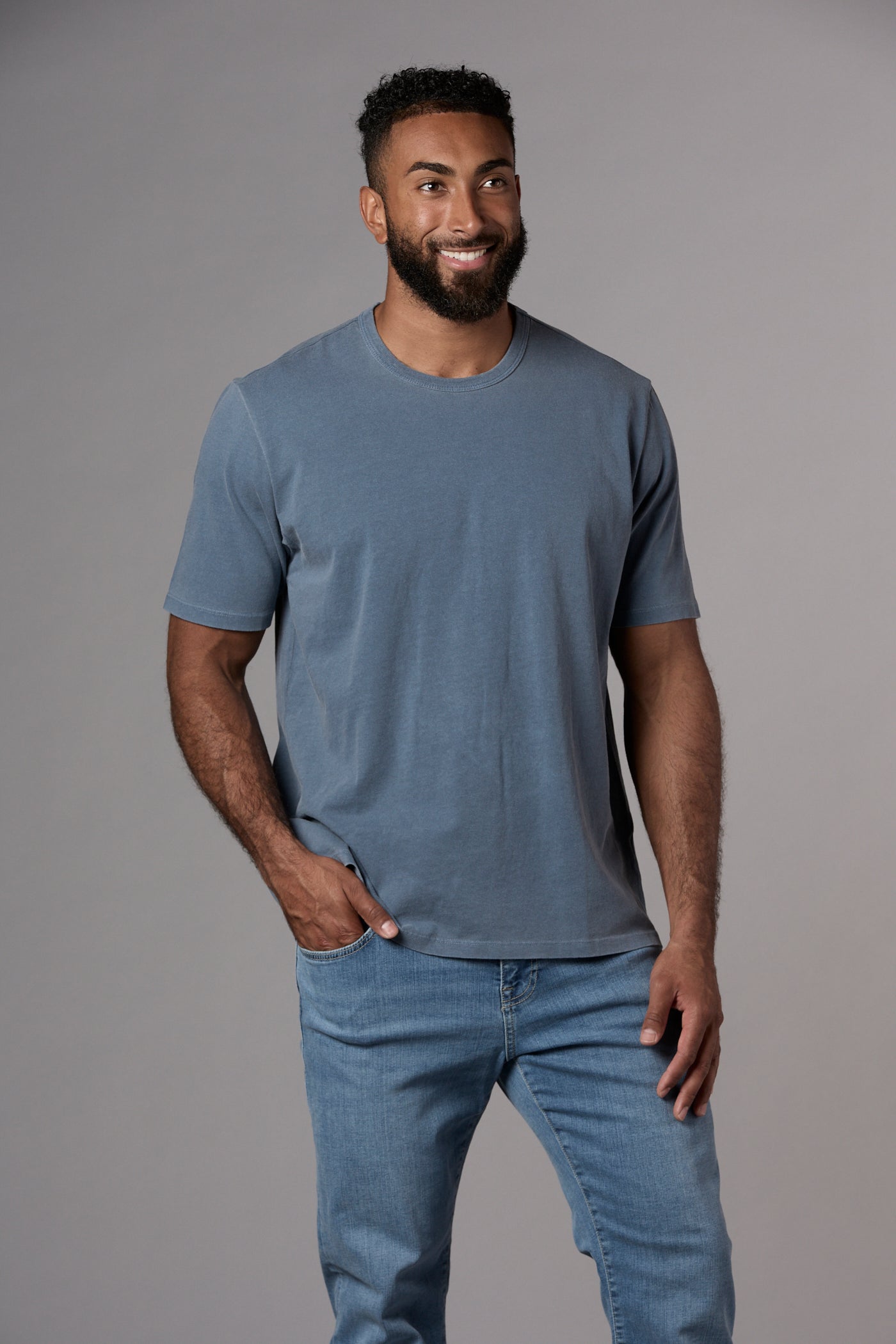 Logan Relaxed Fit Garment Dyed Tee Washed Indigo