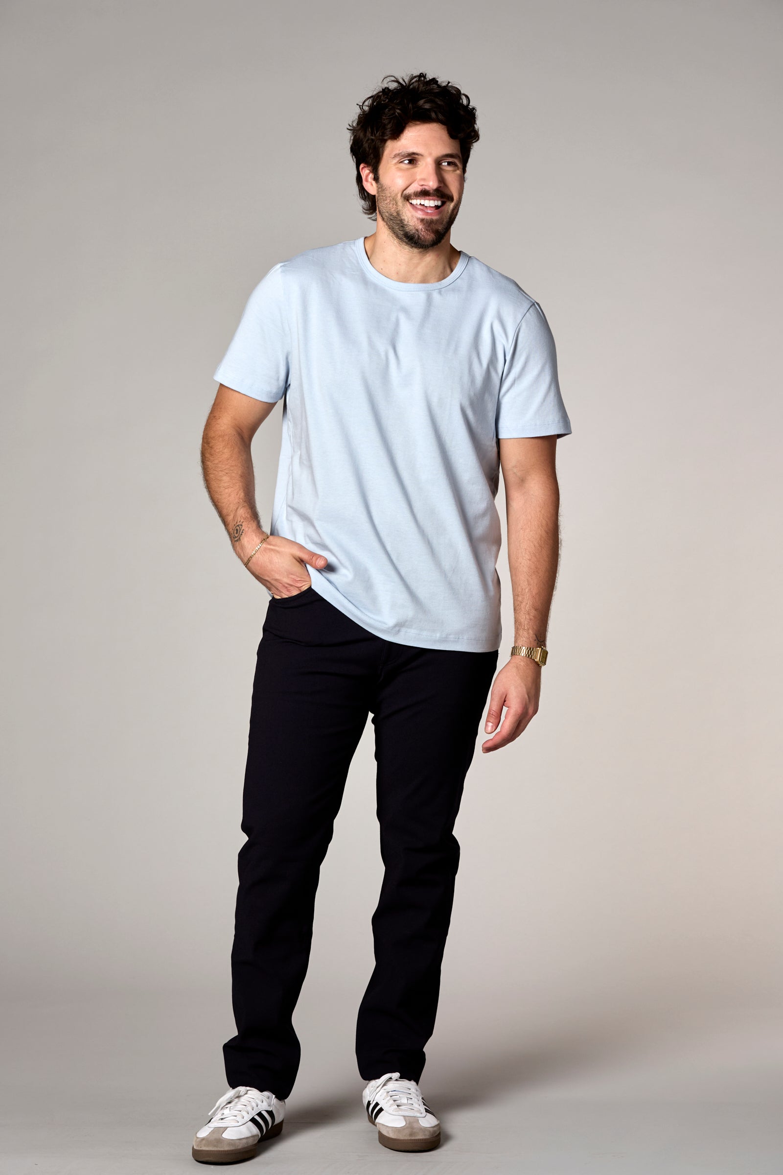 The Rick Crewneck Tee Light Blue