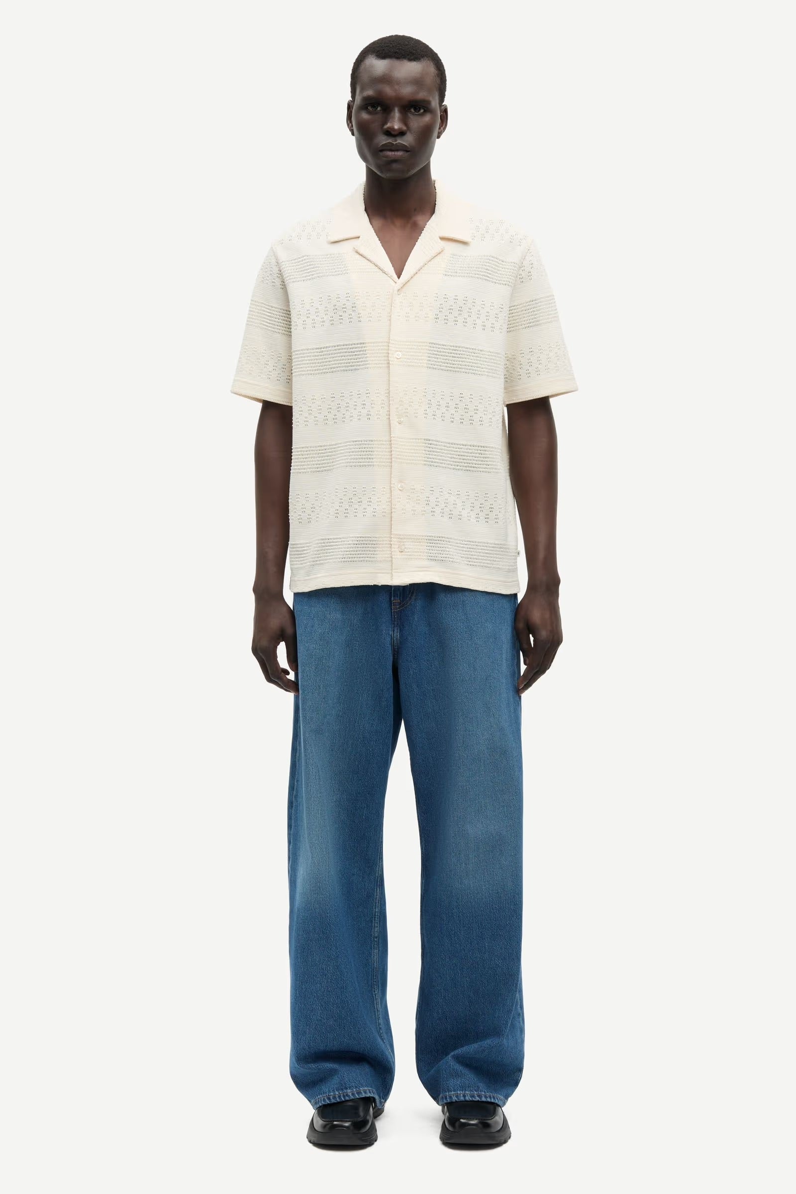 Samartin Stripe Shirt Clear Cream