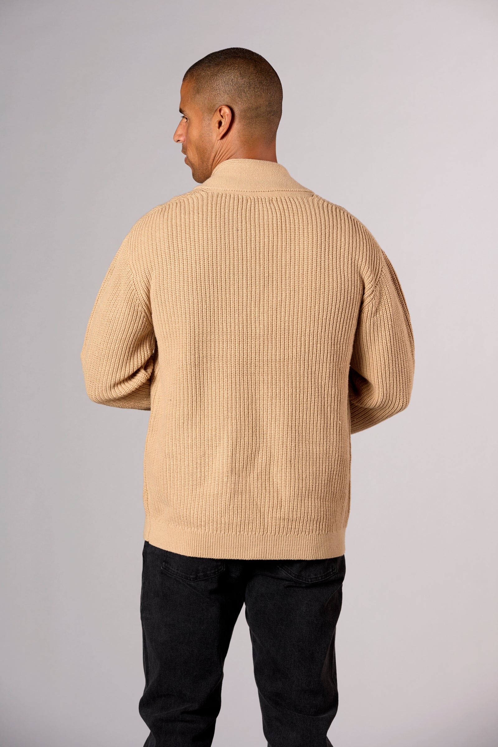 Chunky Shawl Collar Cardigan Oat