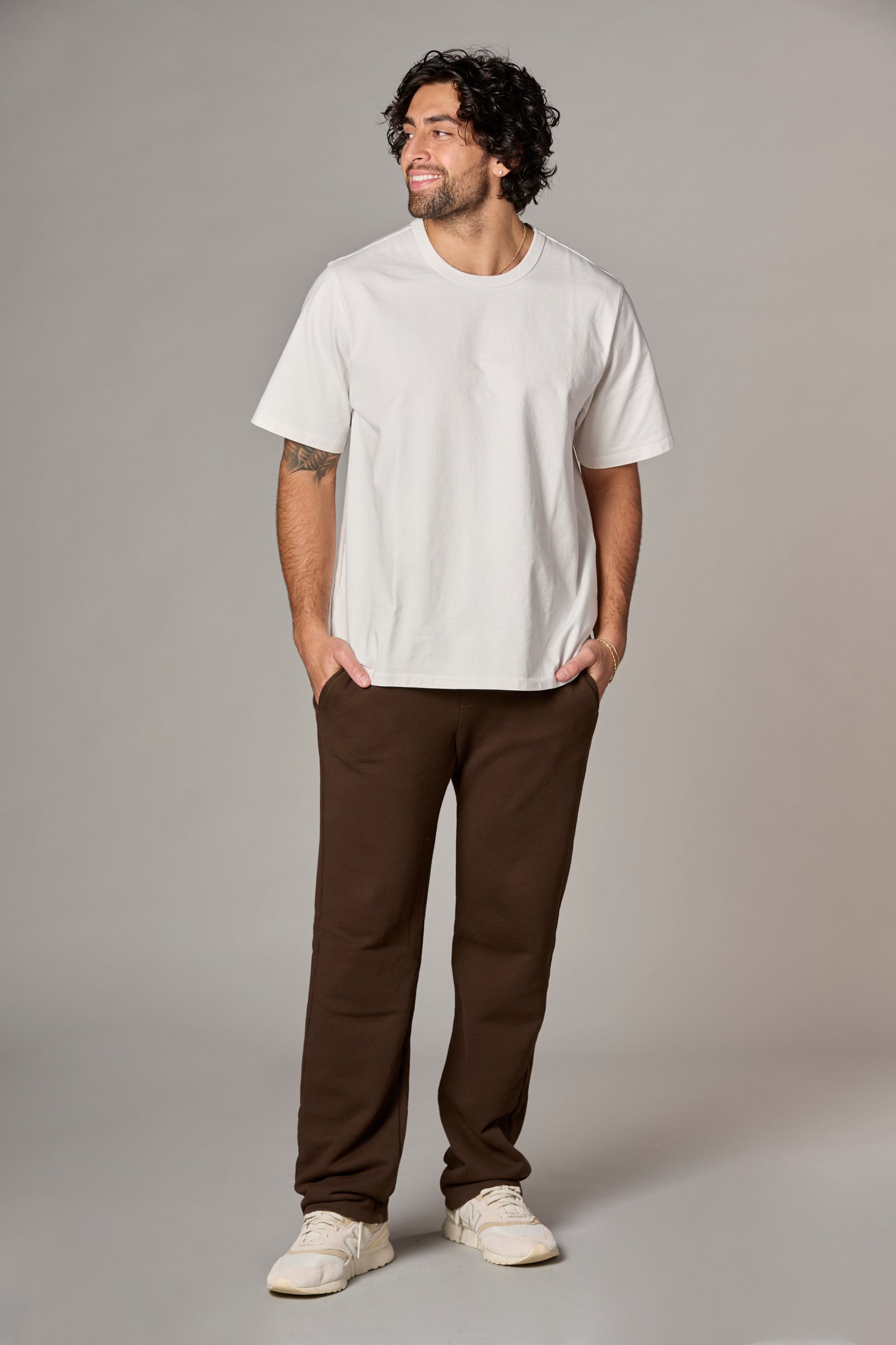 Leo Short Sleeve Crew T in Sock White