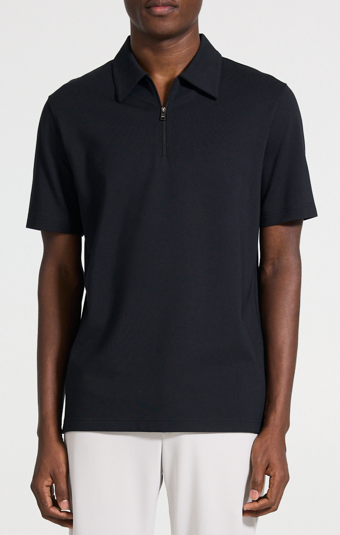 Ryder Quarter Zip Polo Black