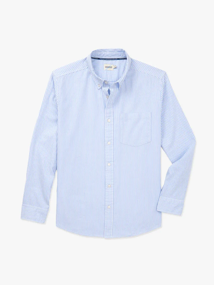 The Salty Oxford Shirt Light Blue Stripe
