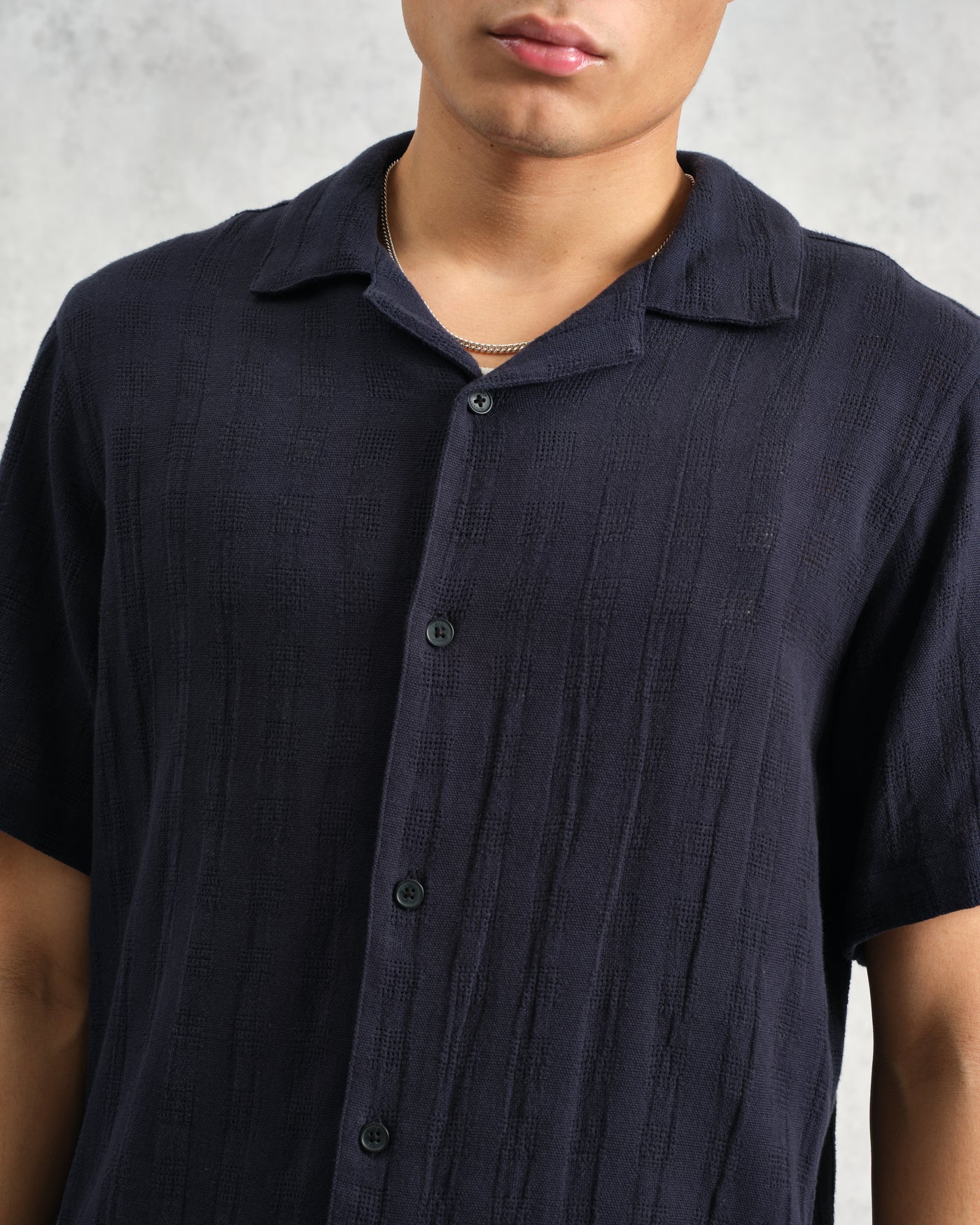 Didcot Open Weave Shirt Navy