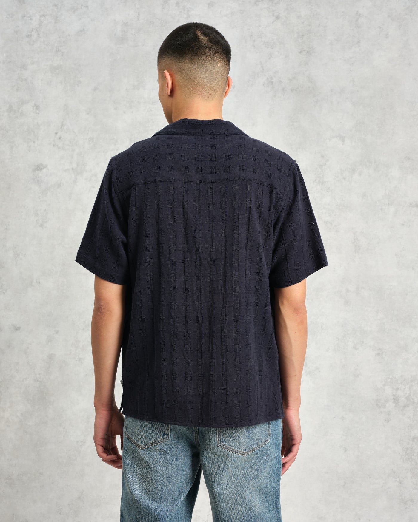 Didcot Open Weave Shirt Navy