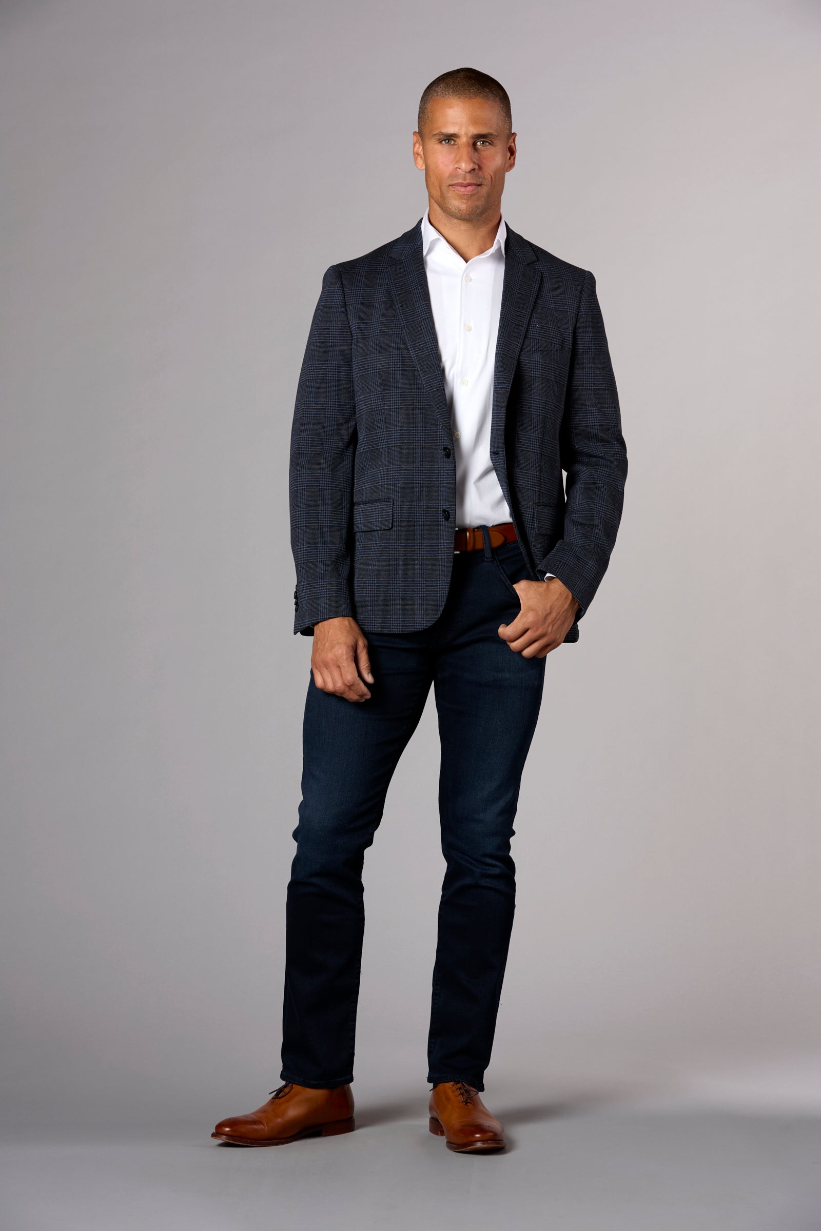 Arani Plaid Jacket Navy/Blue