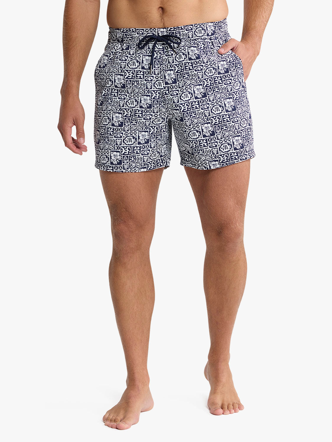 The Bungalow Trunk (5") Navy Sea Tiles