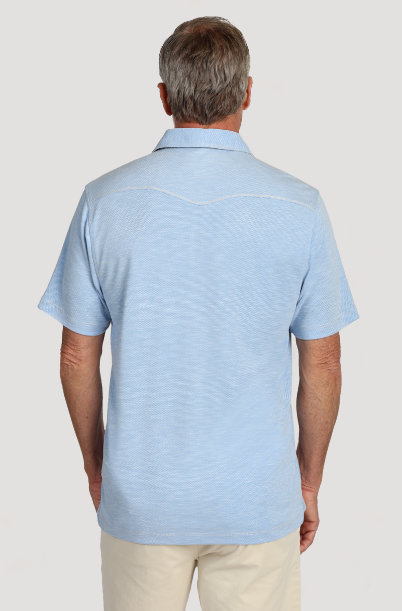Sueded Dobby Tencel Modal Polo Sky