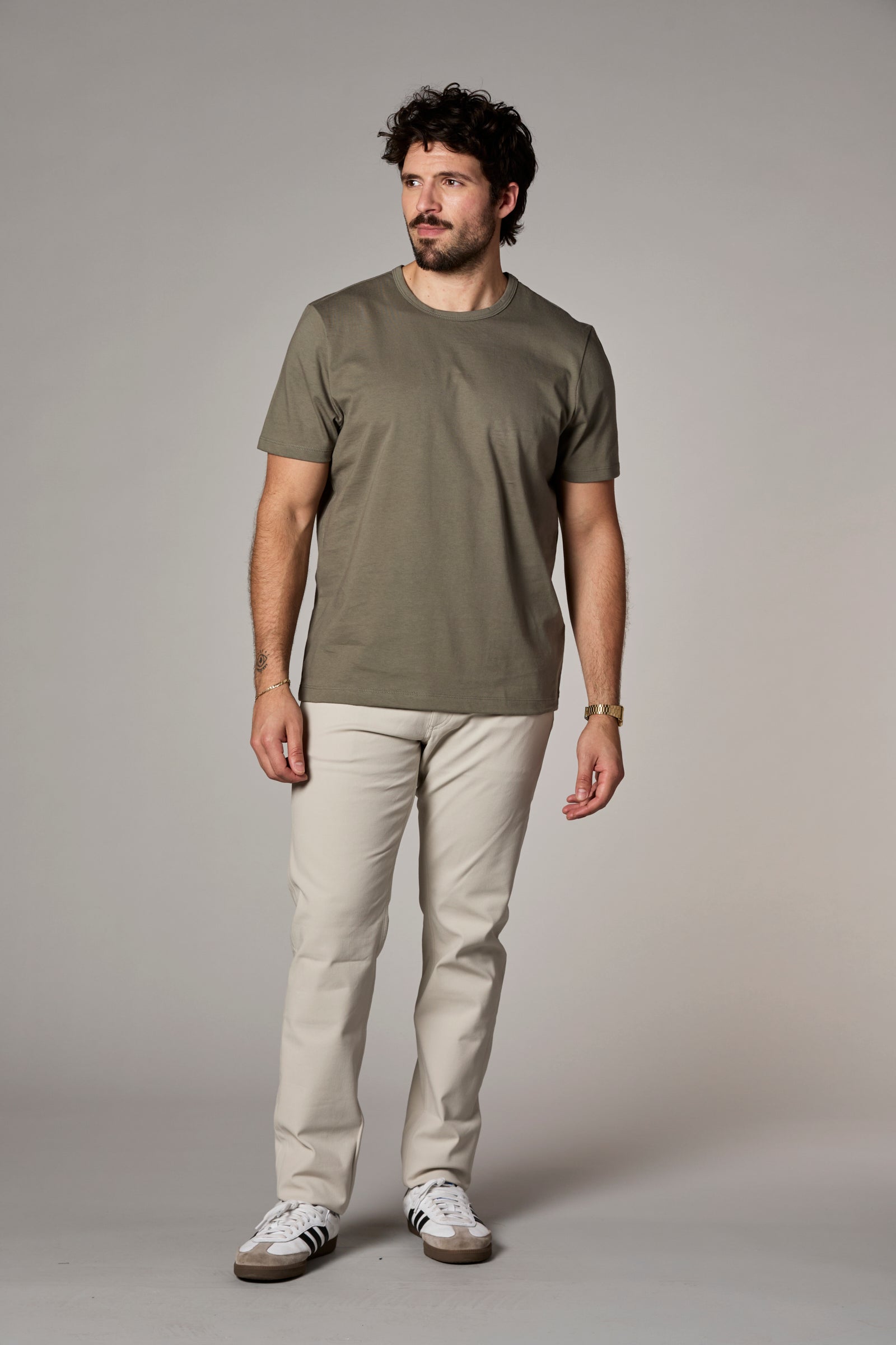 The Rick Crewneck Tee Covert Green