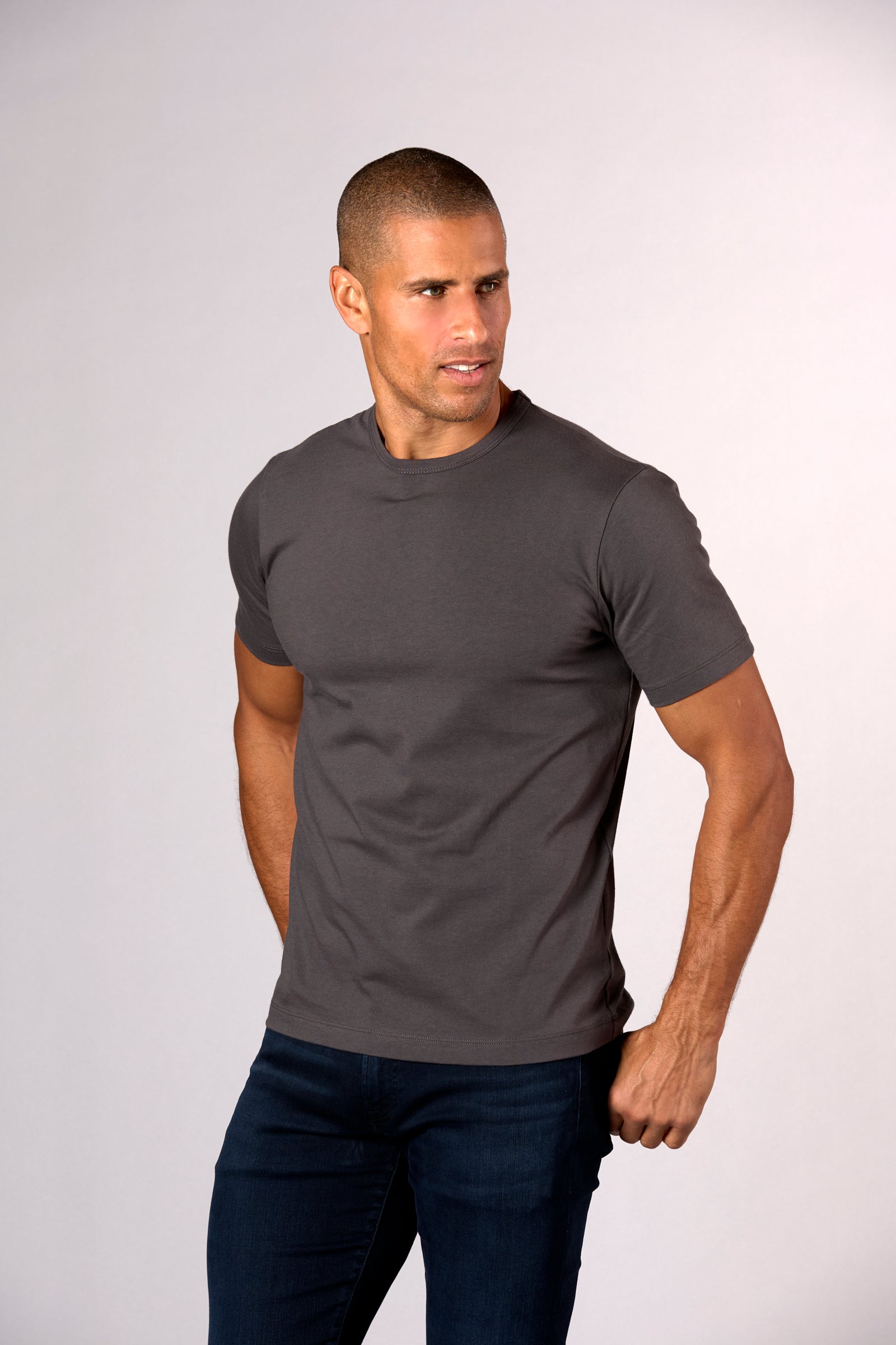 The Hudson Crew Tee in Heavy Cotton Jersey Oxide