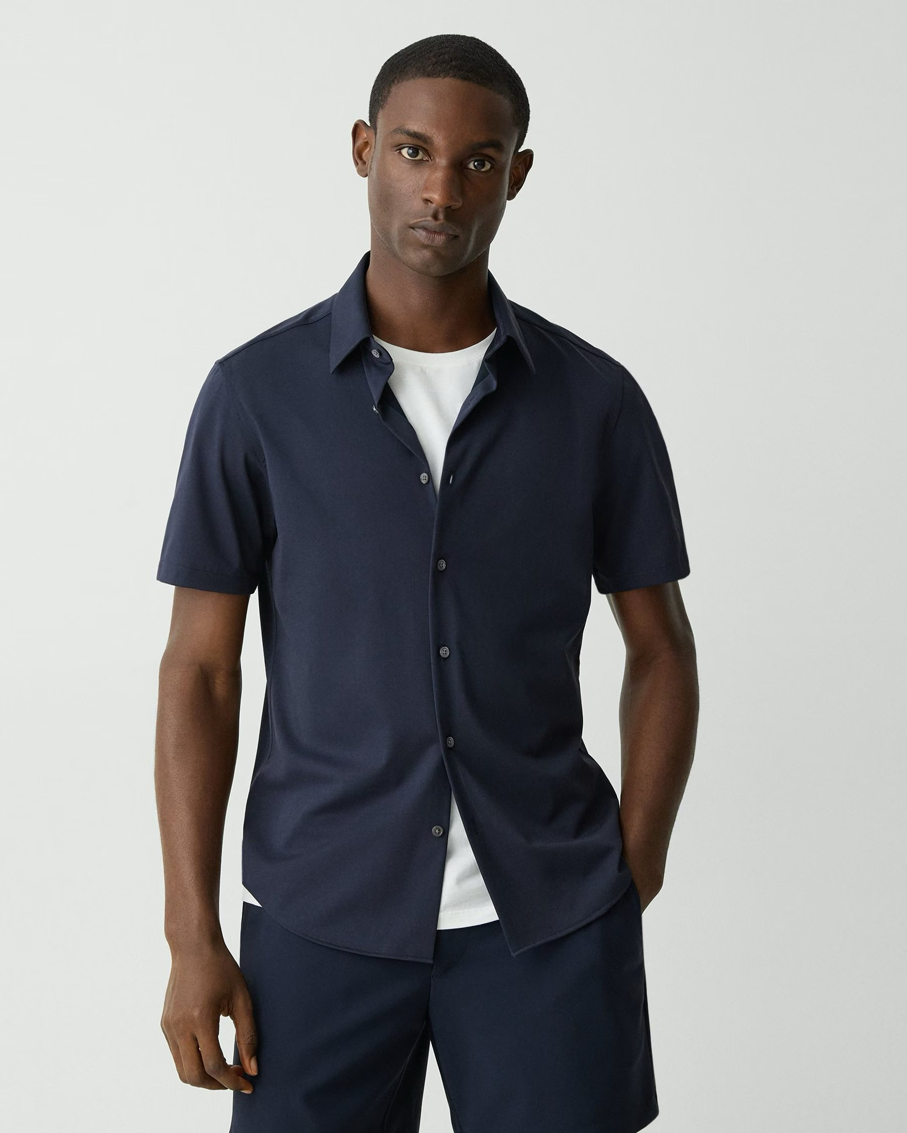 Irving Sylvain Structure Short Sleeve Shirt Eclipse