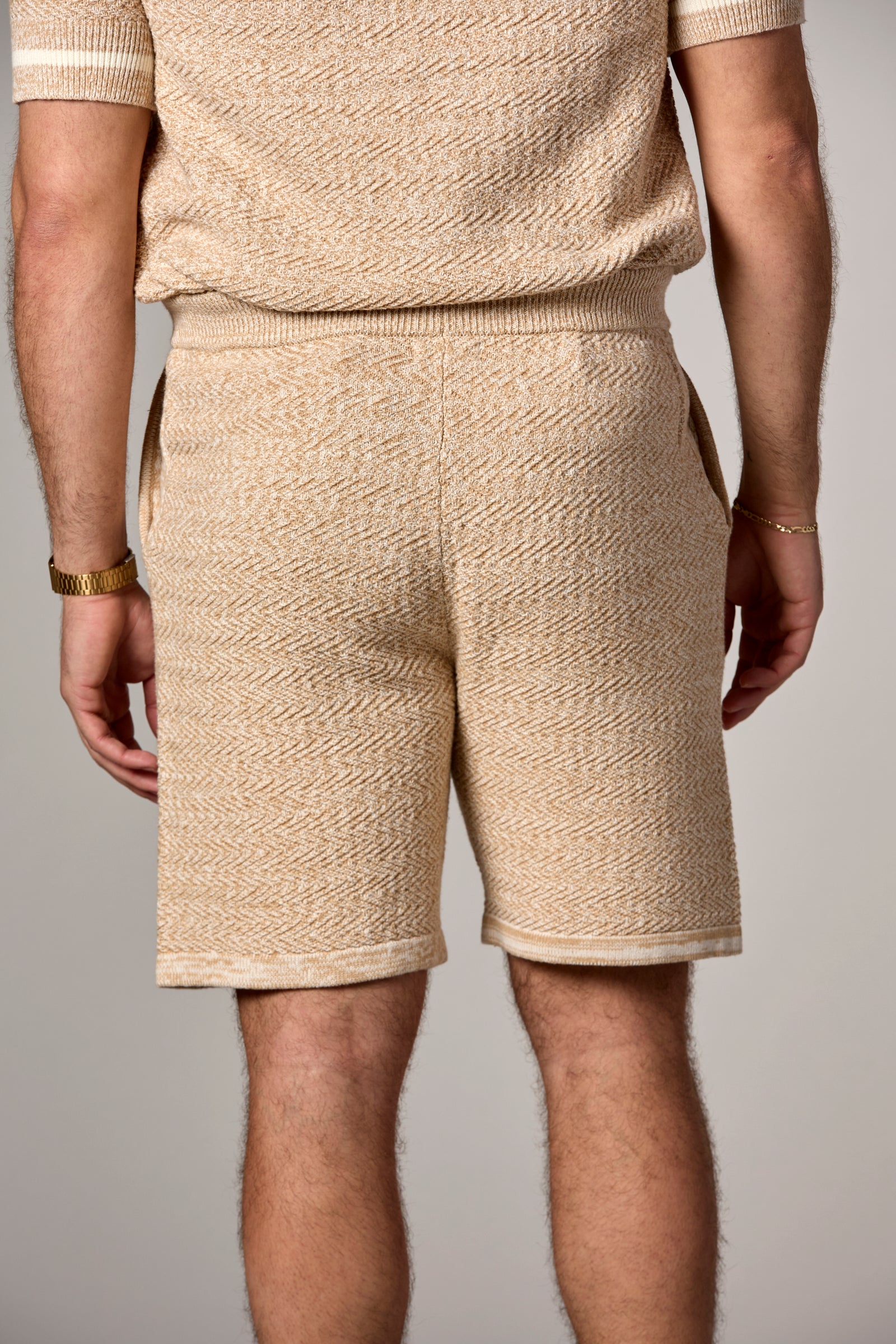 Textured Knit Shorts Oat Multi