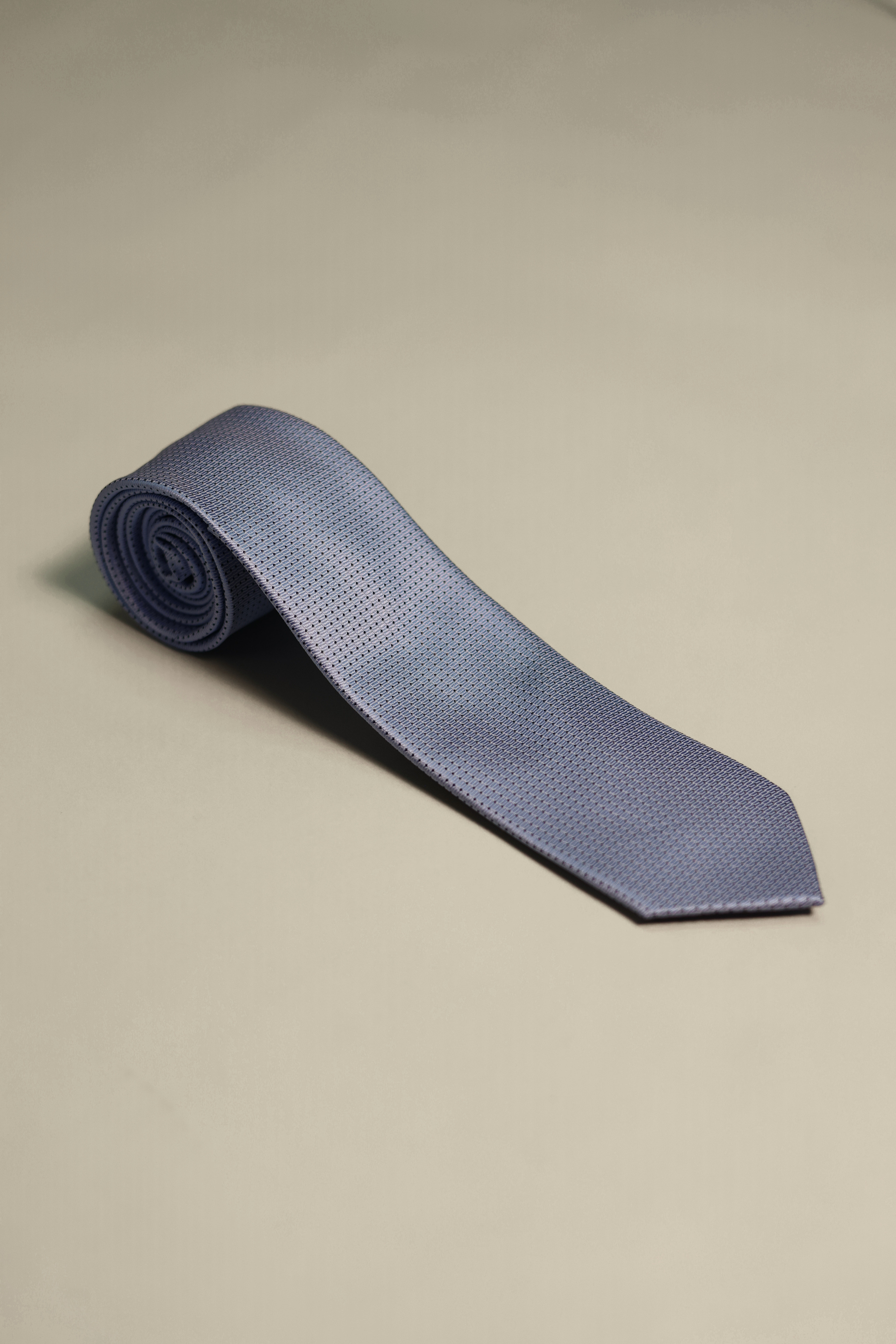 Blue Silk Woven Geo Tie