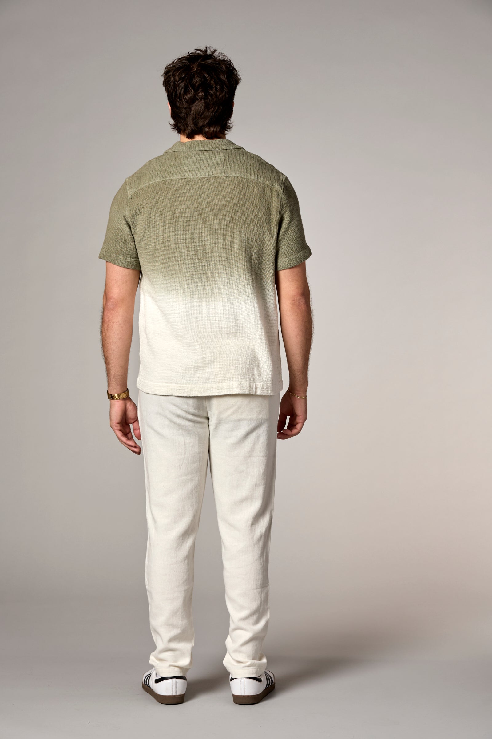 Bahamas S/S Dip Dyed Camp Shirt Dark Olive Dip Dye