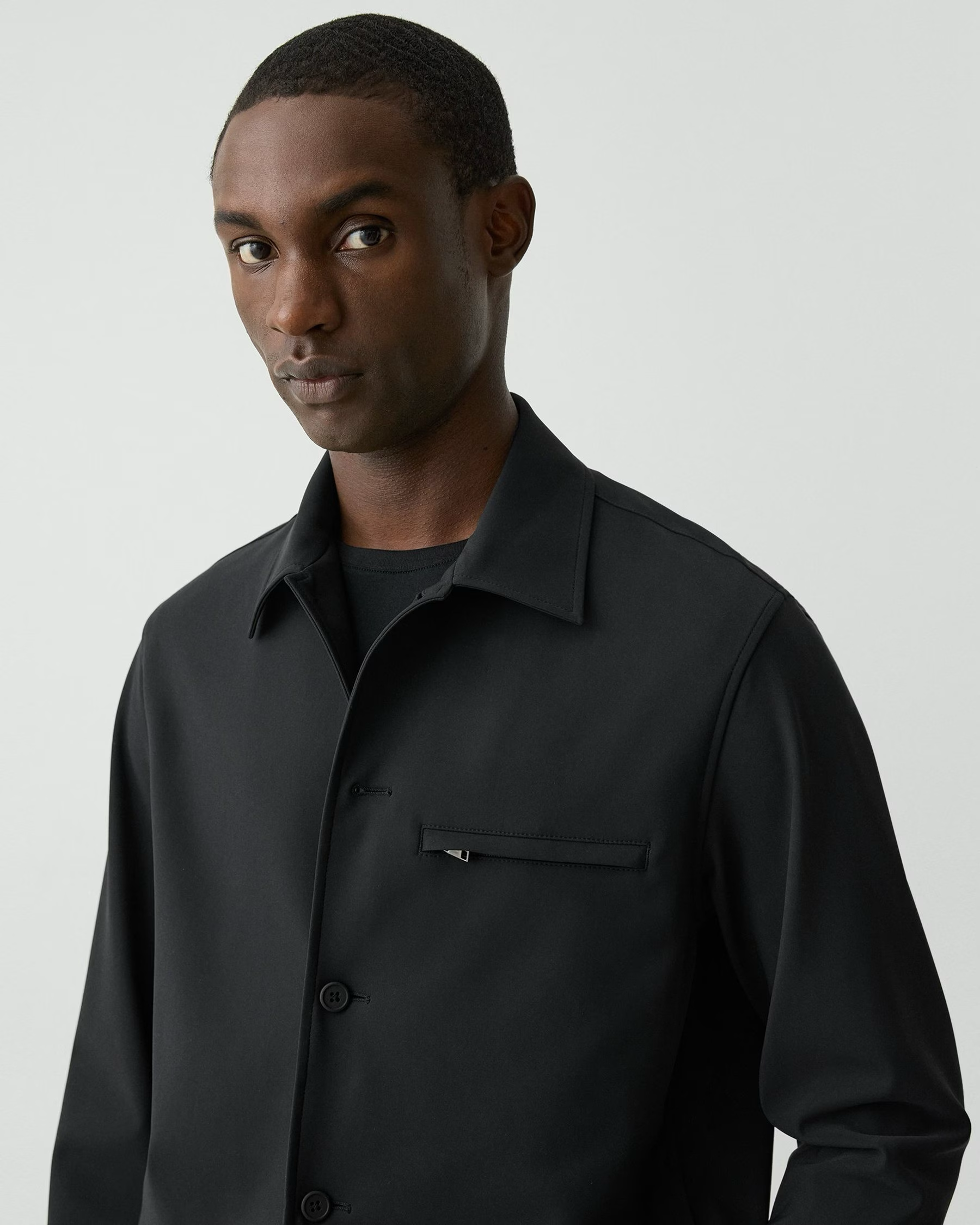 Overshirt in Precision Ponte Black