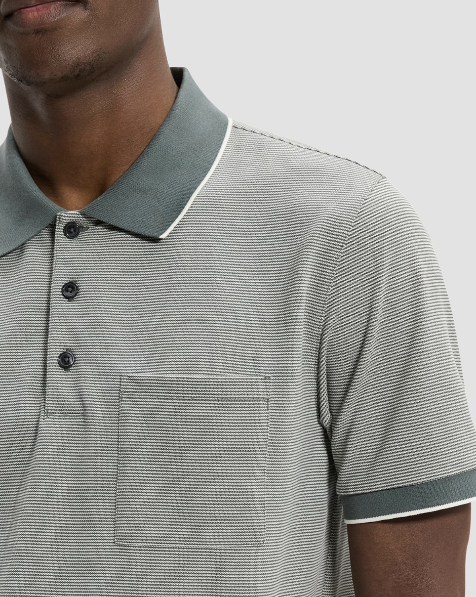 Ribbed Birdseye Pocket Polo Pine Grove Multi