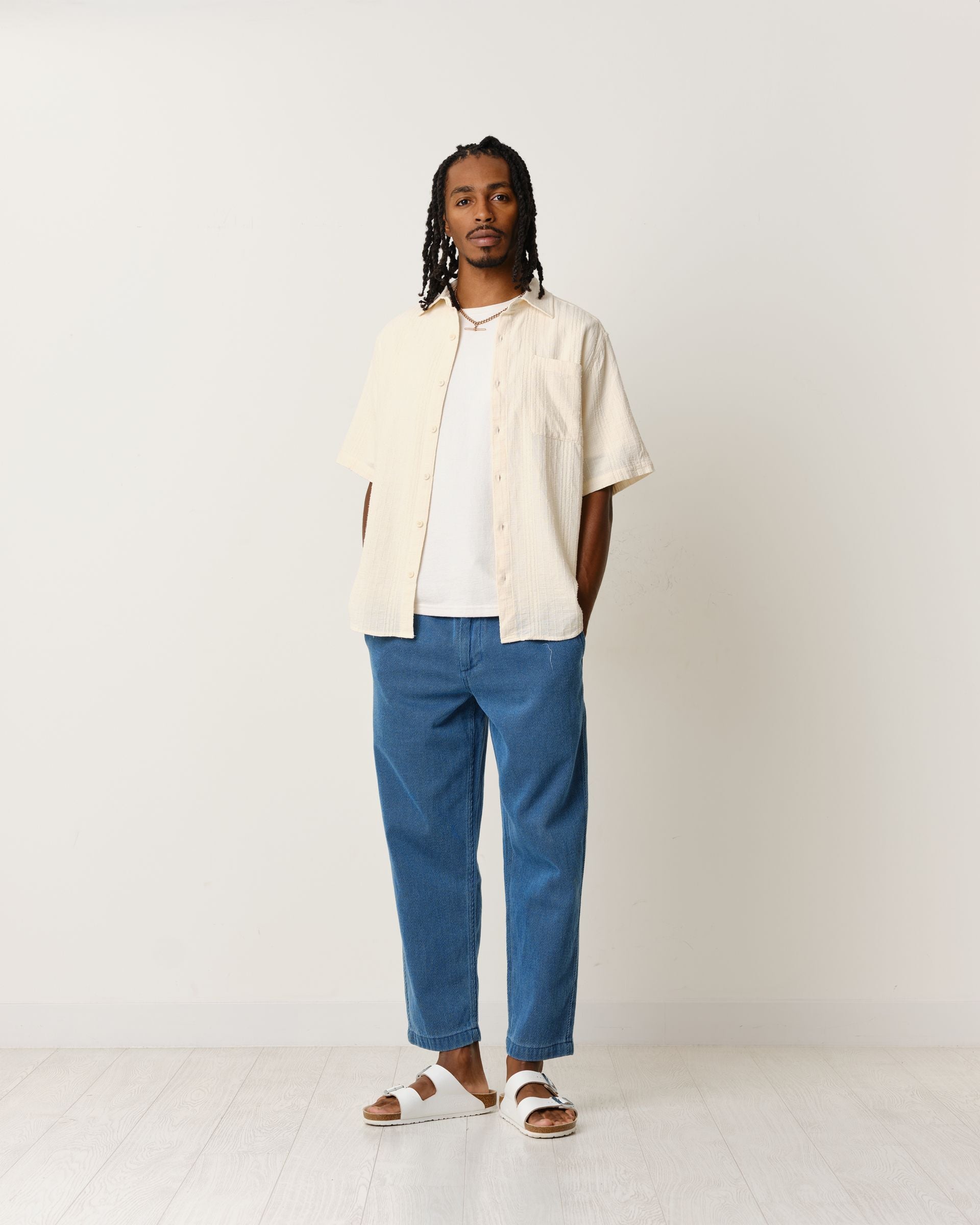 Drum Short Sleeve Shirt Ecru Dune