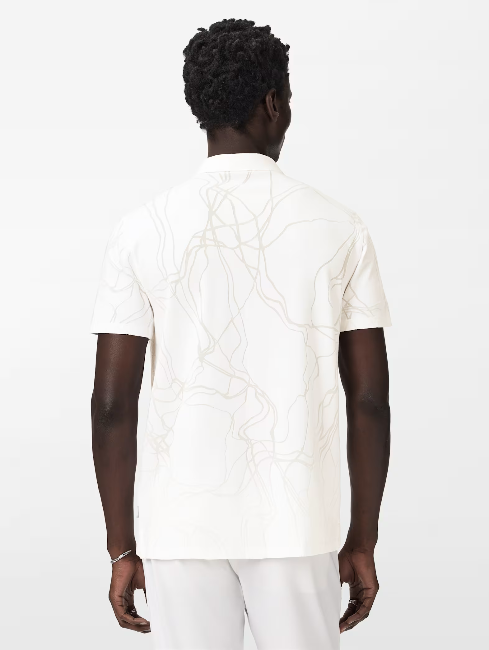Elio Shirt with Tangled Burnout Lines White