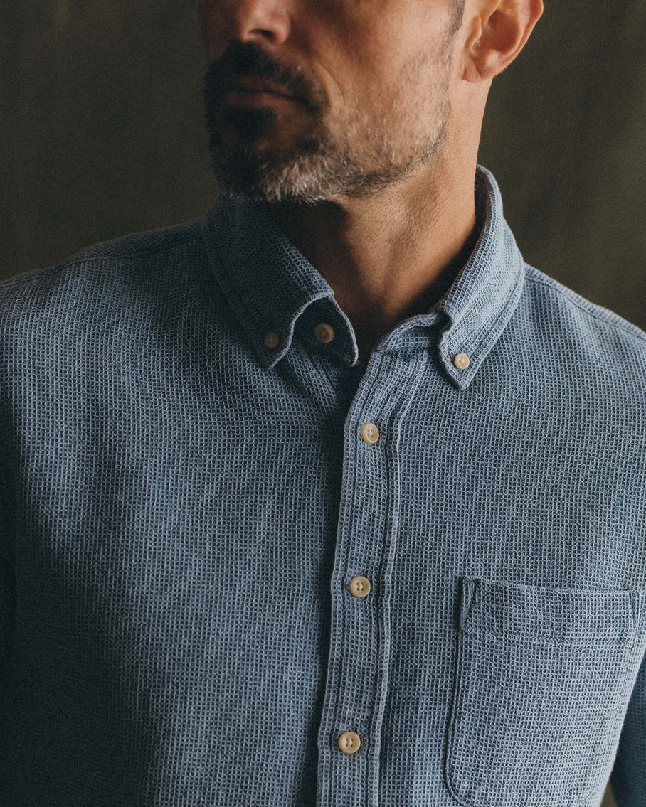 The Jack Waffle Shirt Washed Indigo