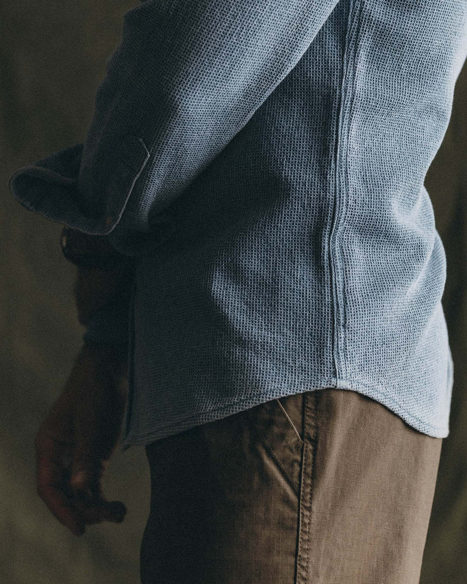 The Jack Waffle Shirt Washed Indigo