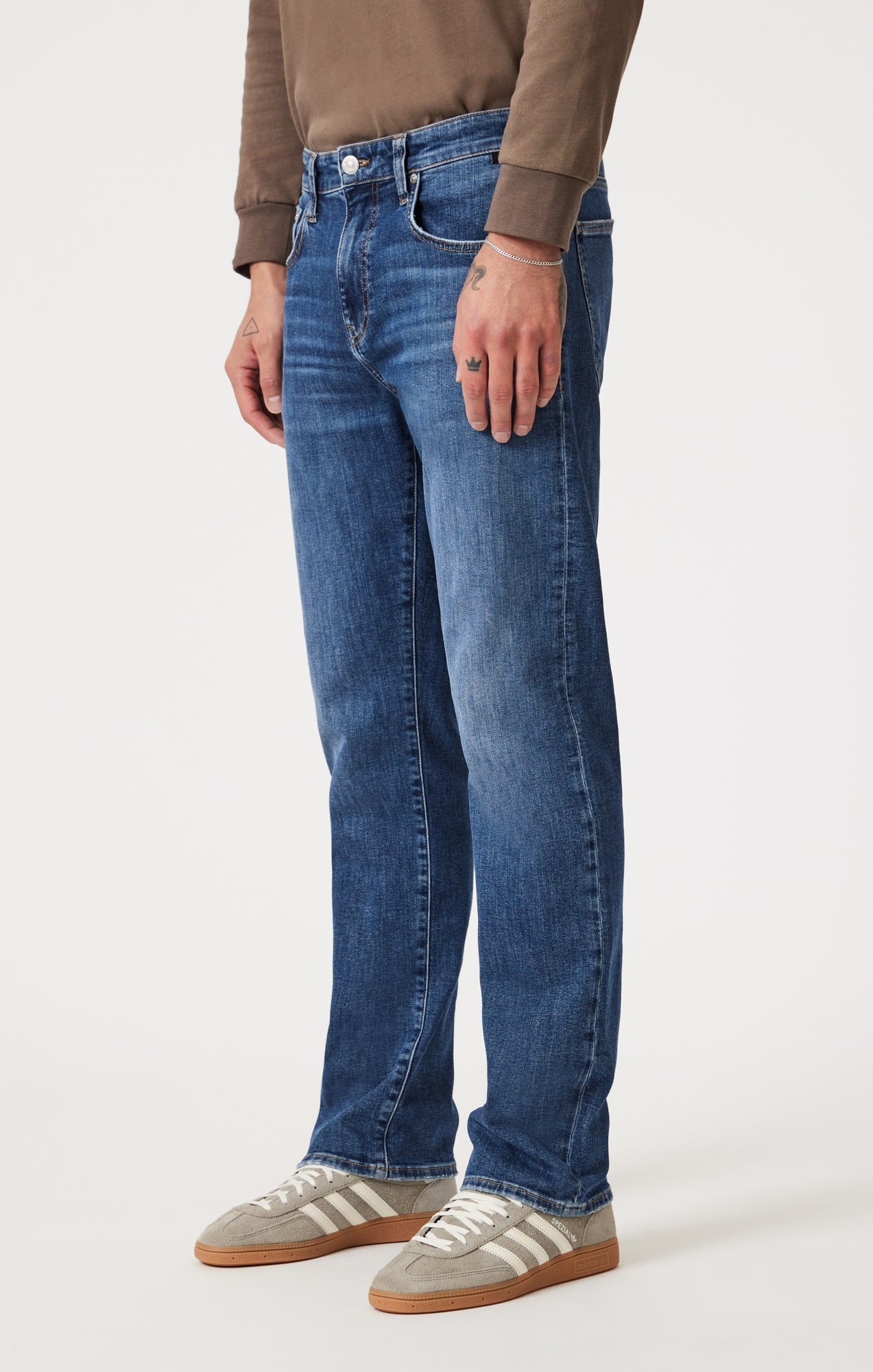 Zach Straight Leg Jeans Dark Brushed Classic Blue