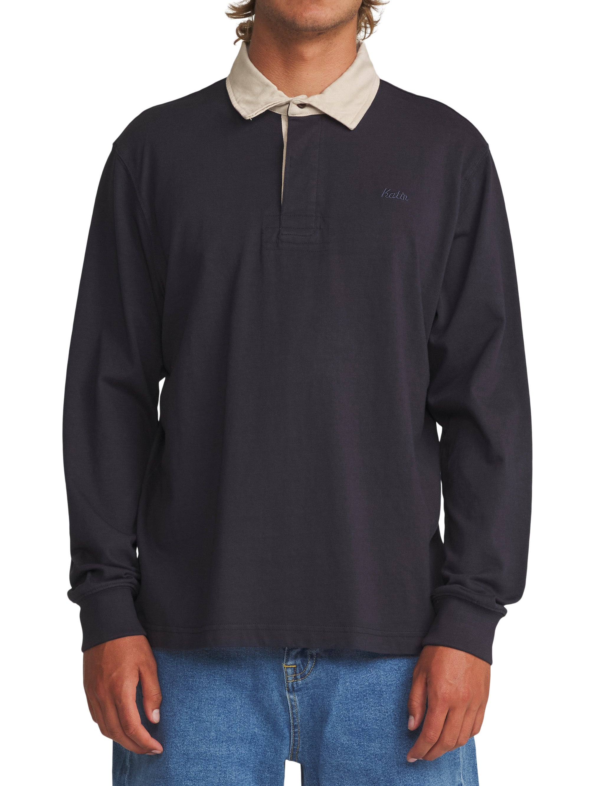 Ronan Rugby Polo Navy Vintage Wash