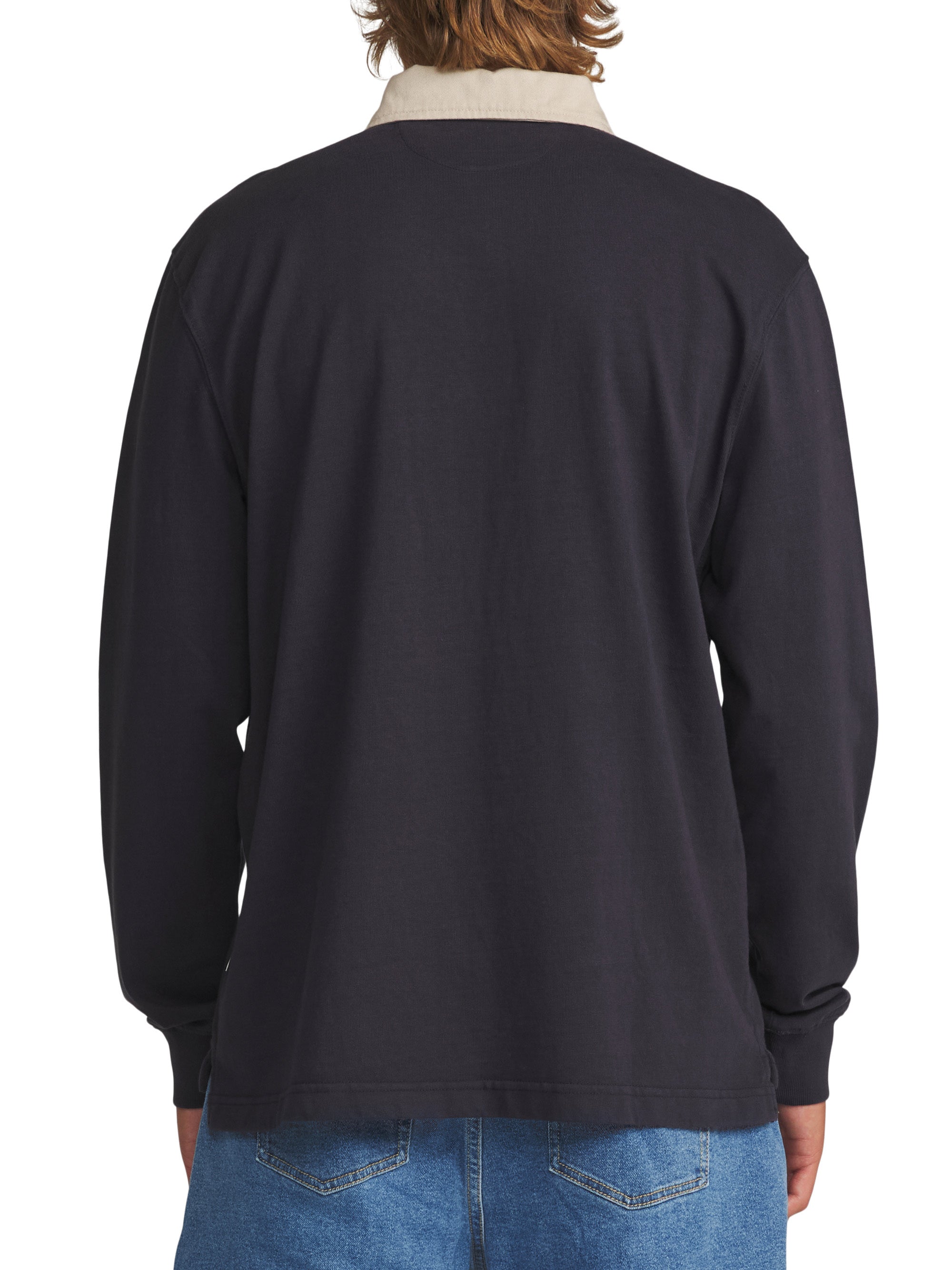 Ronan Rugby Polo Navy Vintage Wash