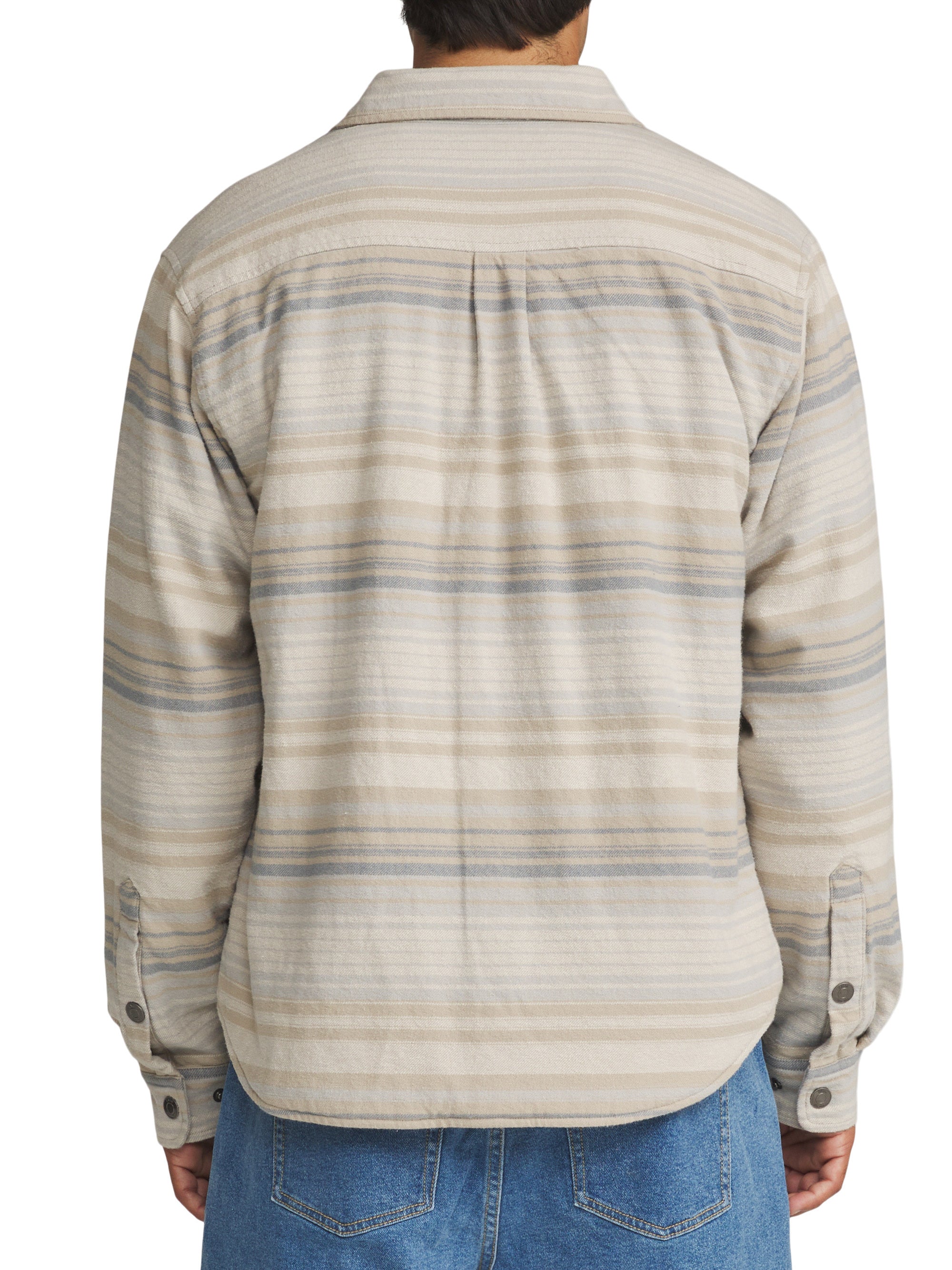 Harold Stripe Shirt Jacket Sand