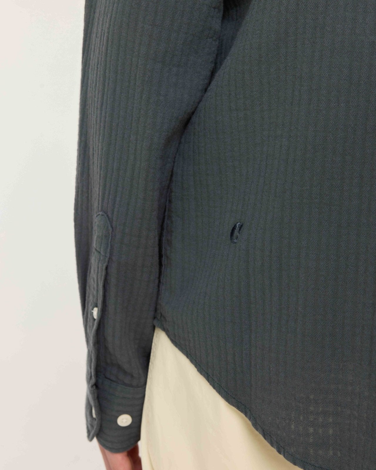 Konga Textured Cotton Shirt Washed Black