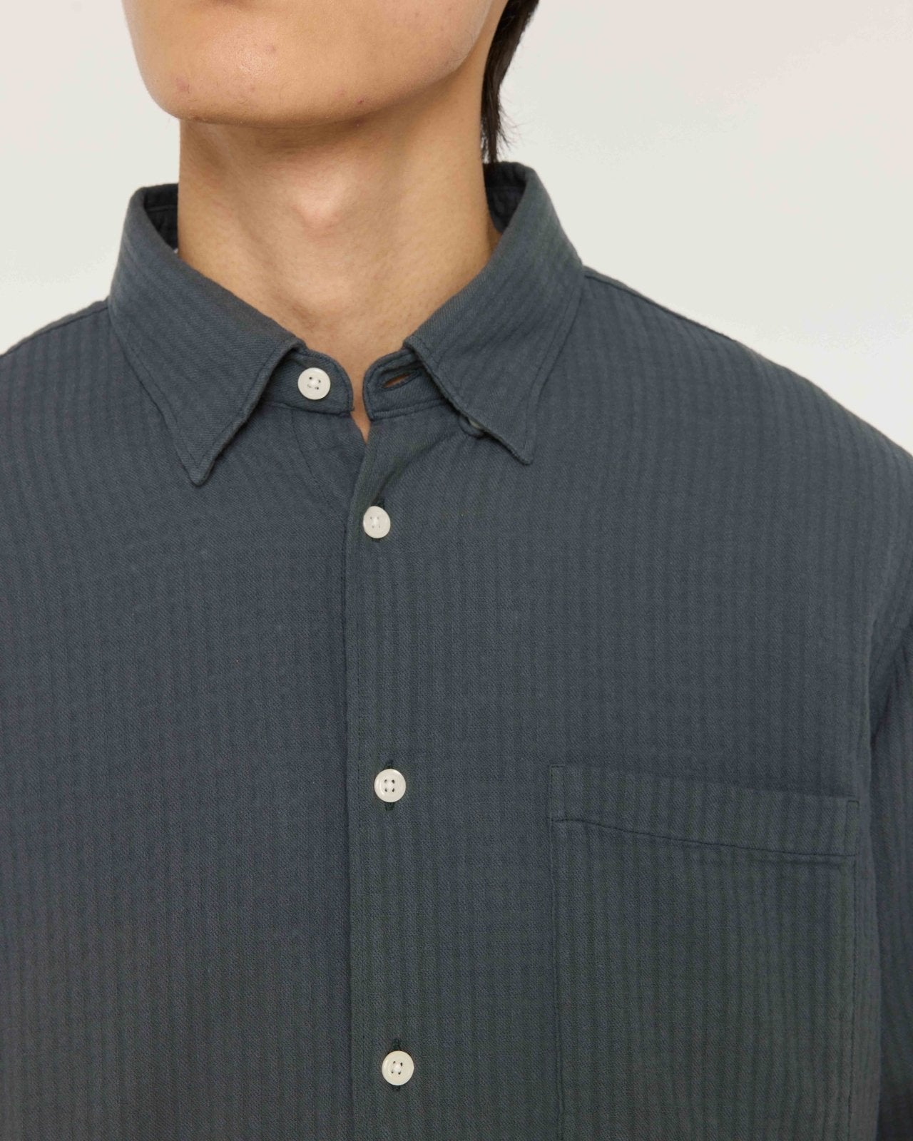 Konga Textured Cotton Shirt Washed Black