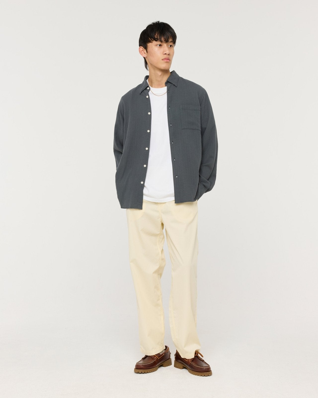 Konga Textured Cotton Shirt Washed Black