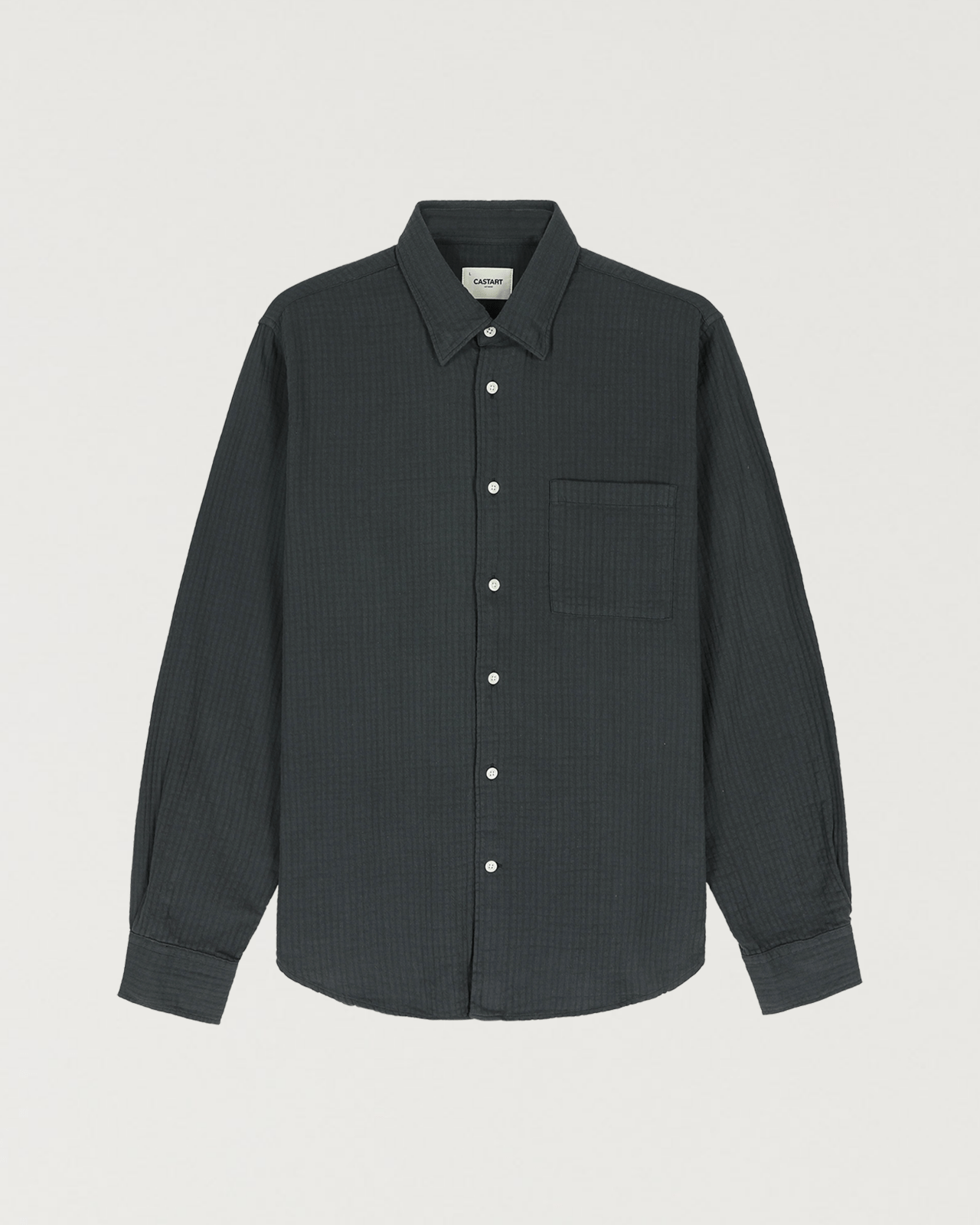 Konga Textured Cotton Shirt Washed Black
