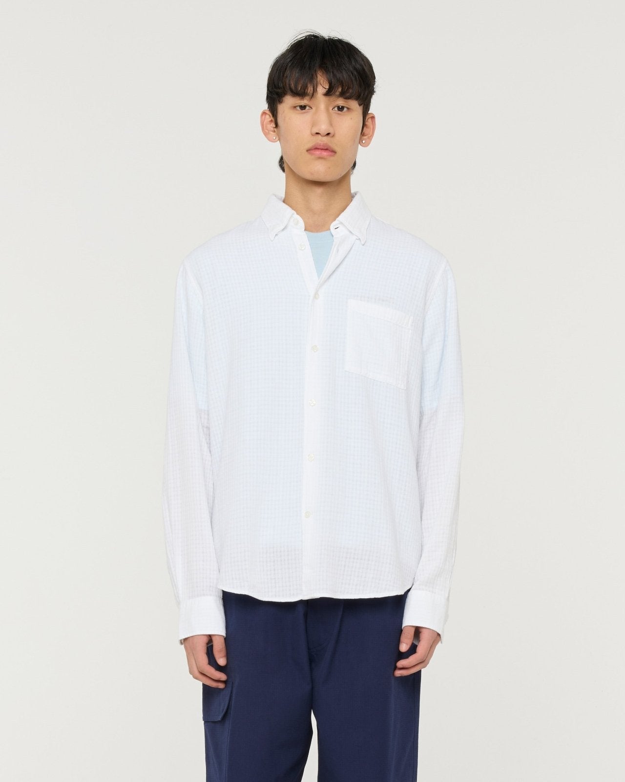 Konga Textured Cotton Shirt White