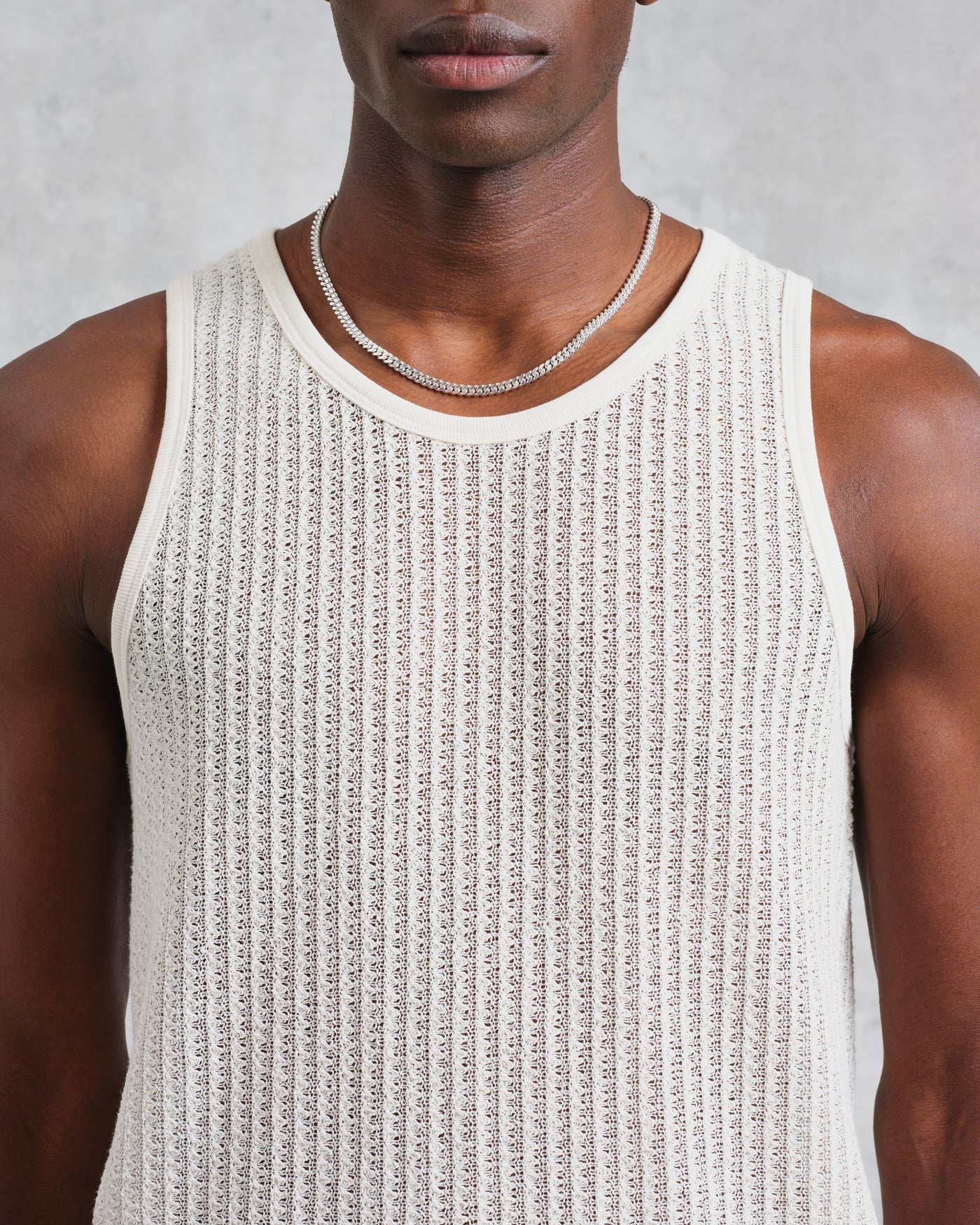 Prim Jersey Lace Tank Ecru