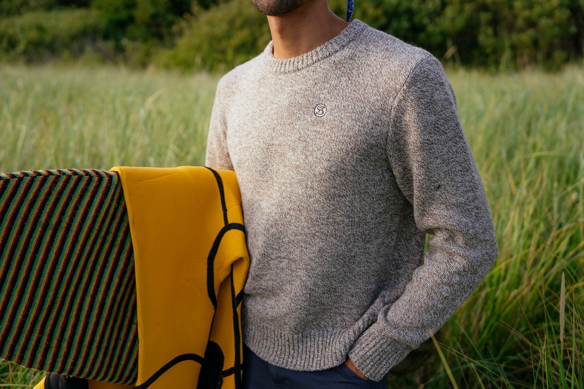 Wharf Knit Sweater, Salt & Pepper