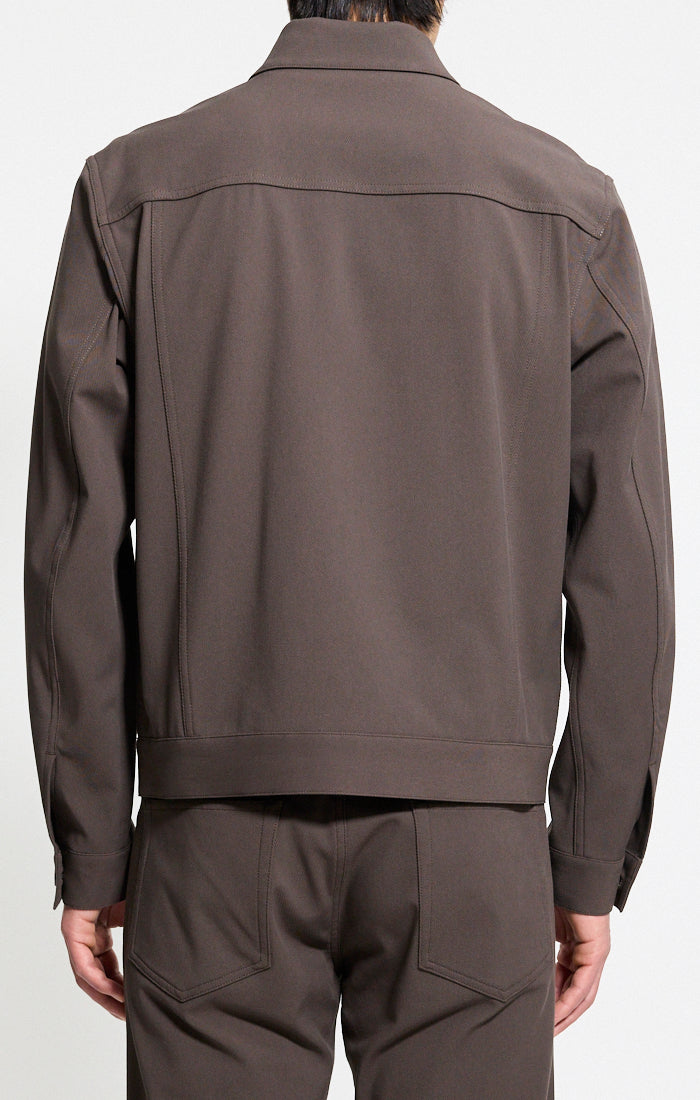 River Trucker Jacket in Neoteric Twill Classic Brown
