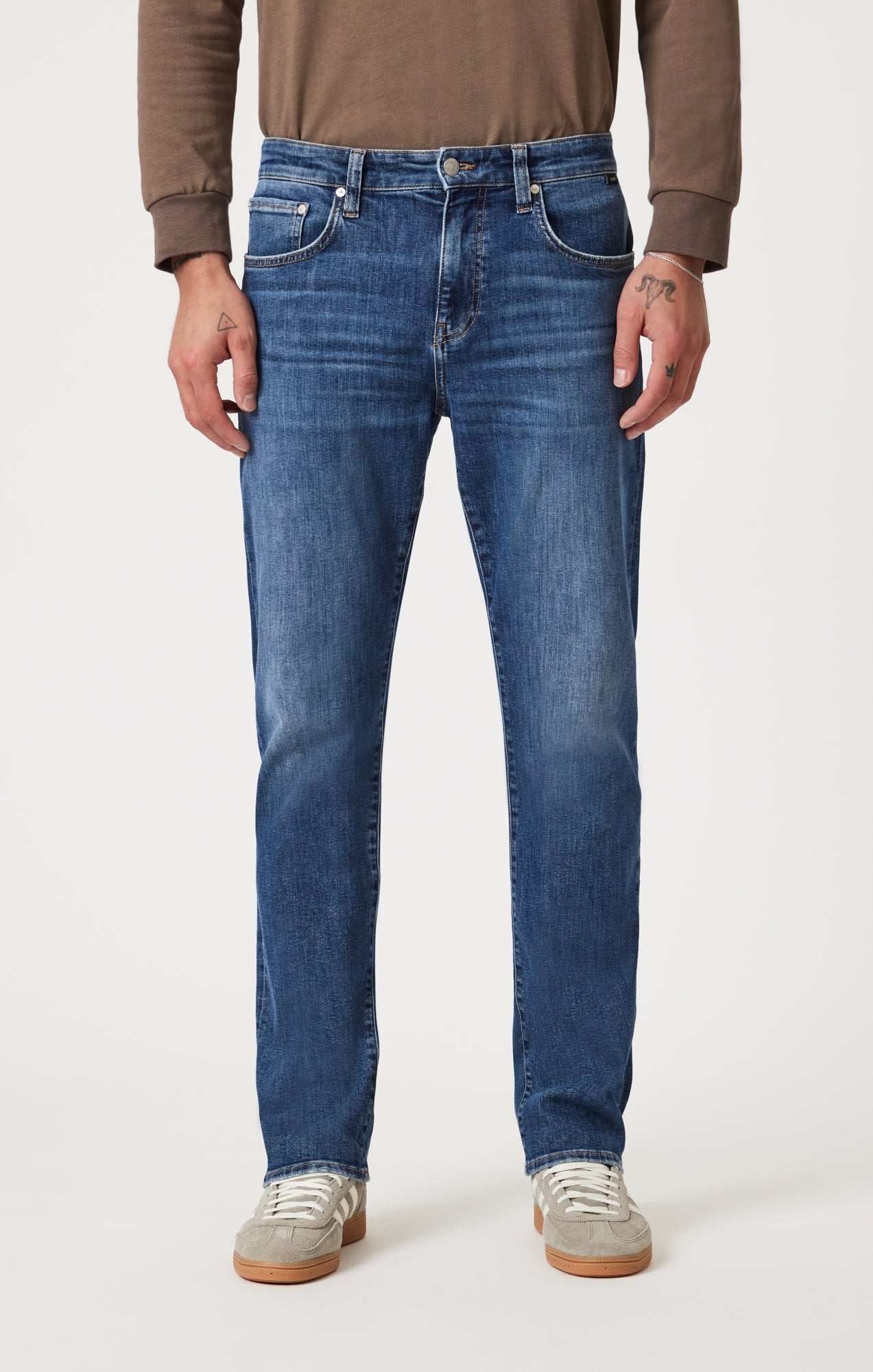 Zach Straight Leg Jeans Dark Brushed Classic Blue