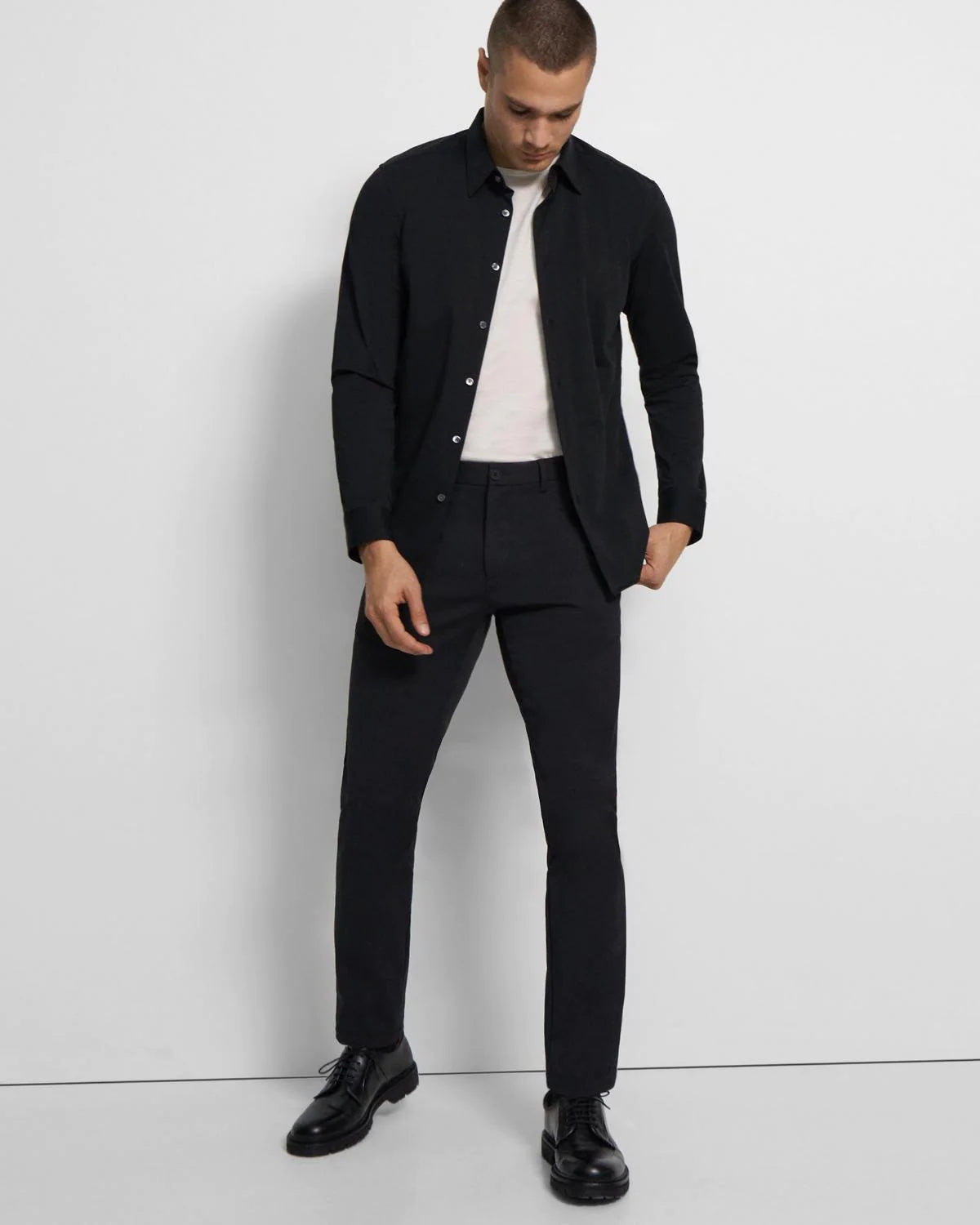 Sylvain Shirt in Structure Knit Black