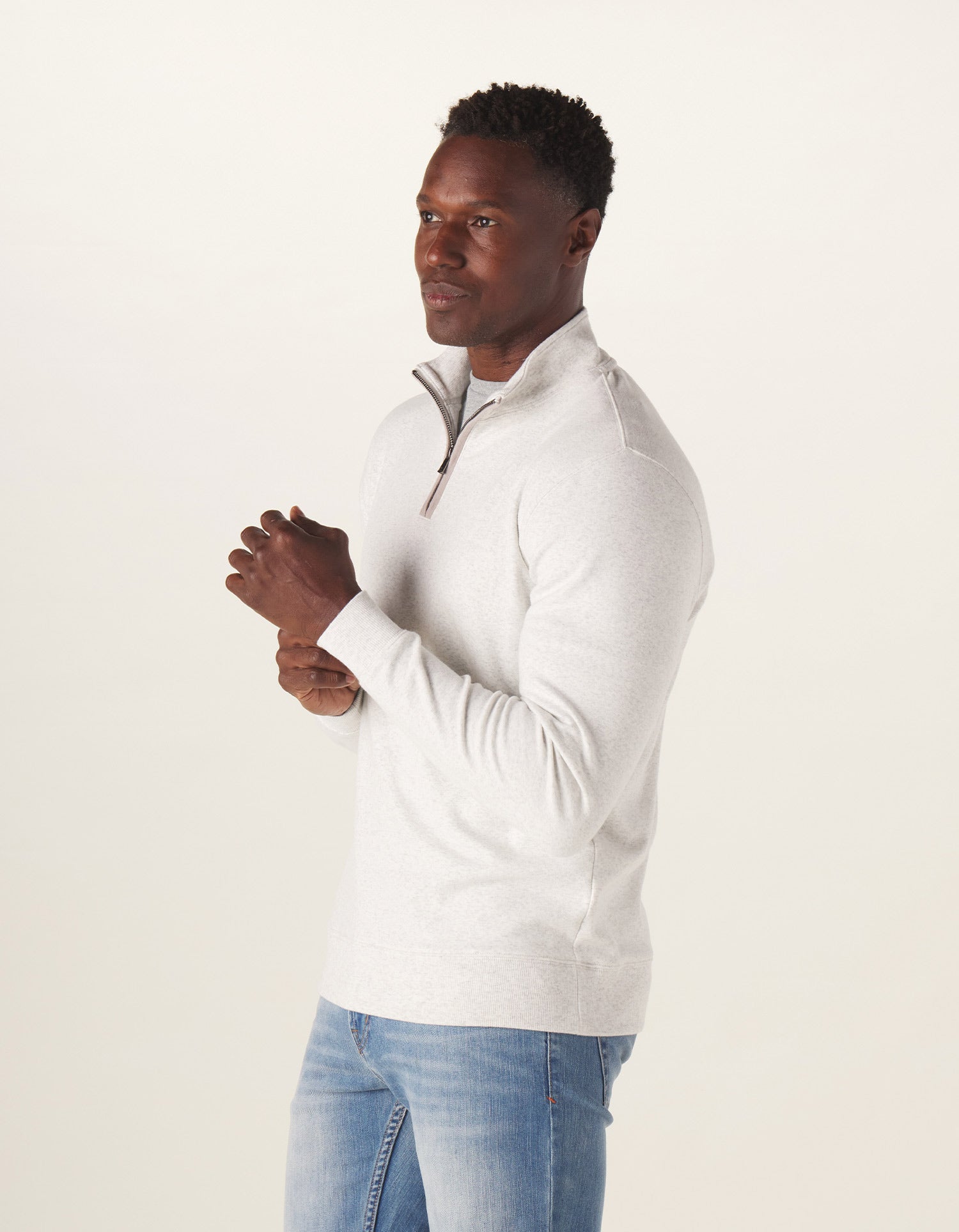 Puremeso Weekend Quarter Zip Stone