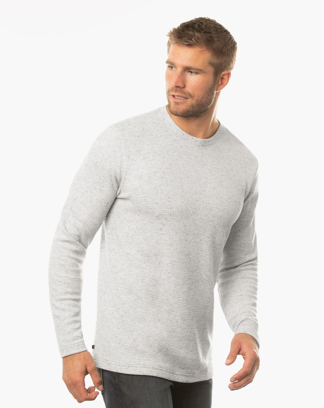 Cloud Waffle Crew Heather Light Grey