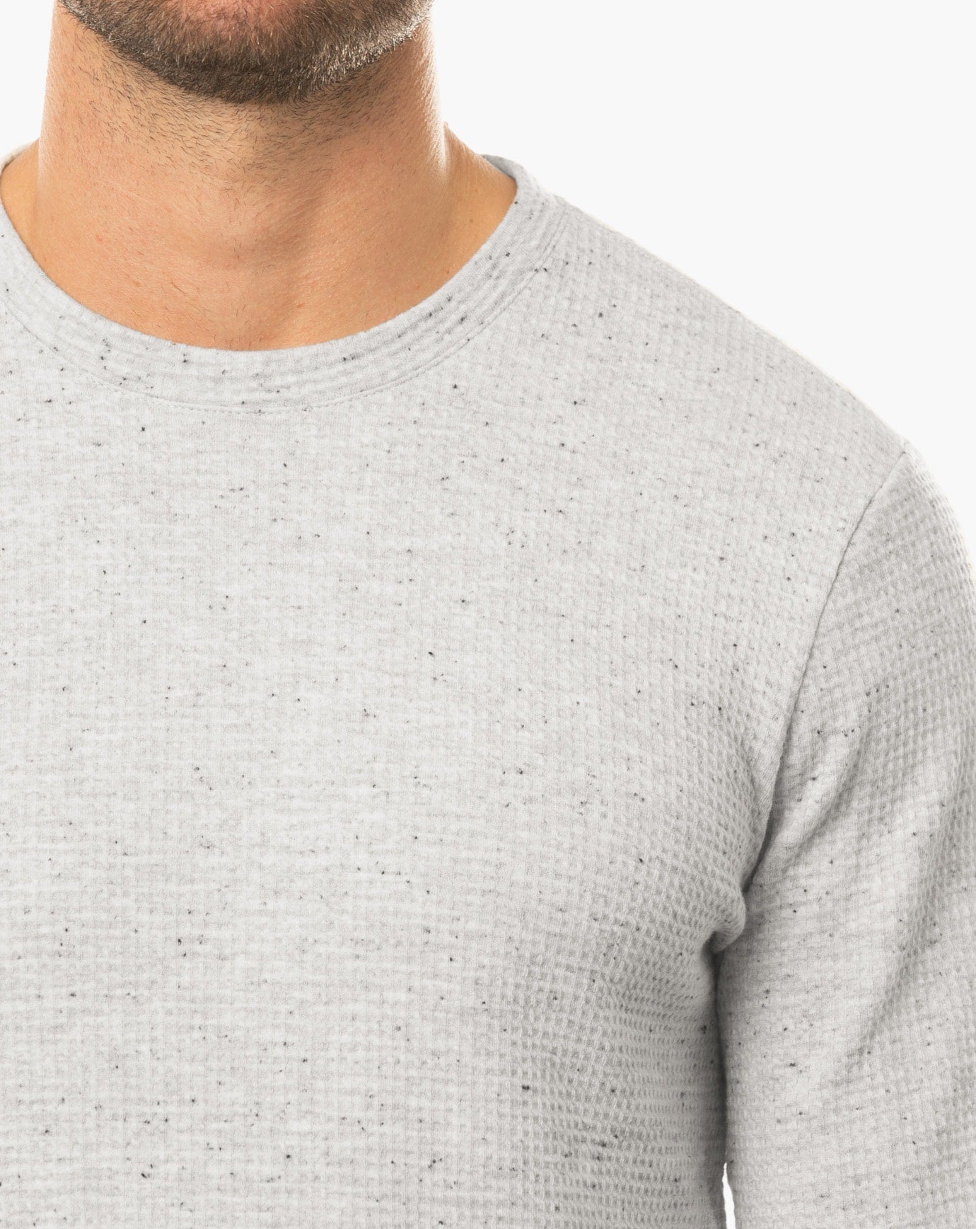 Cloud Waffle Crew Heather Light Grey