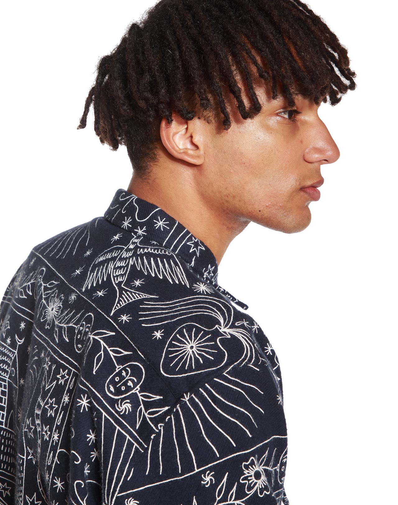 Nightless Jacquard Long Sleeve Shirt Navy