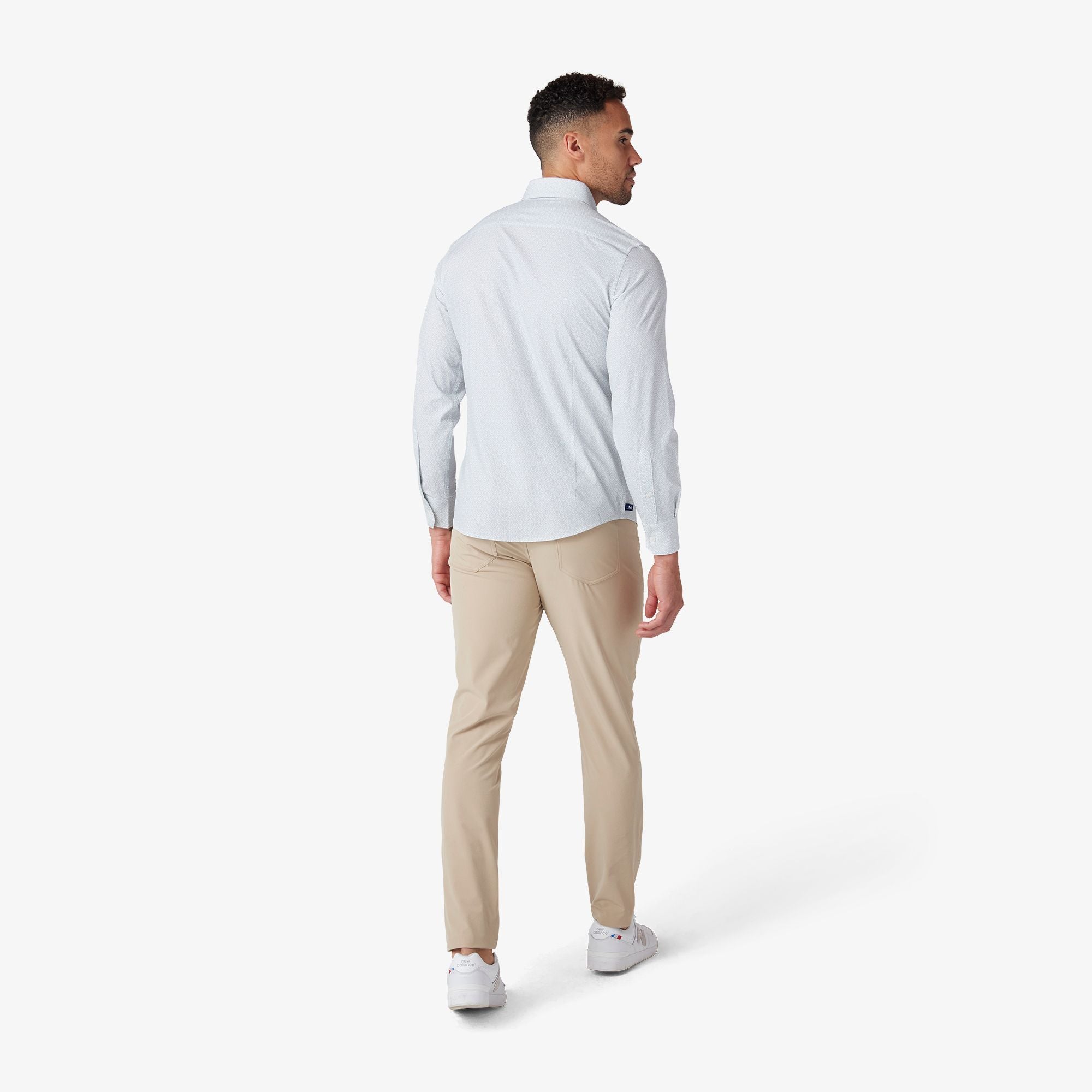 Leeward "No Tuck" Long Sleeve Dress Shirt White Mosaic
