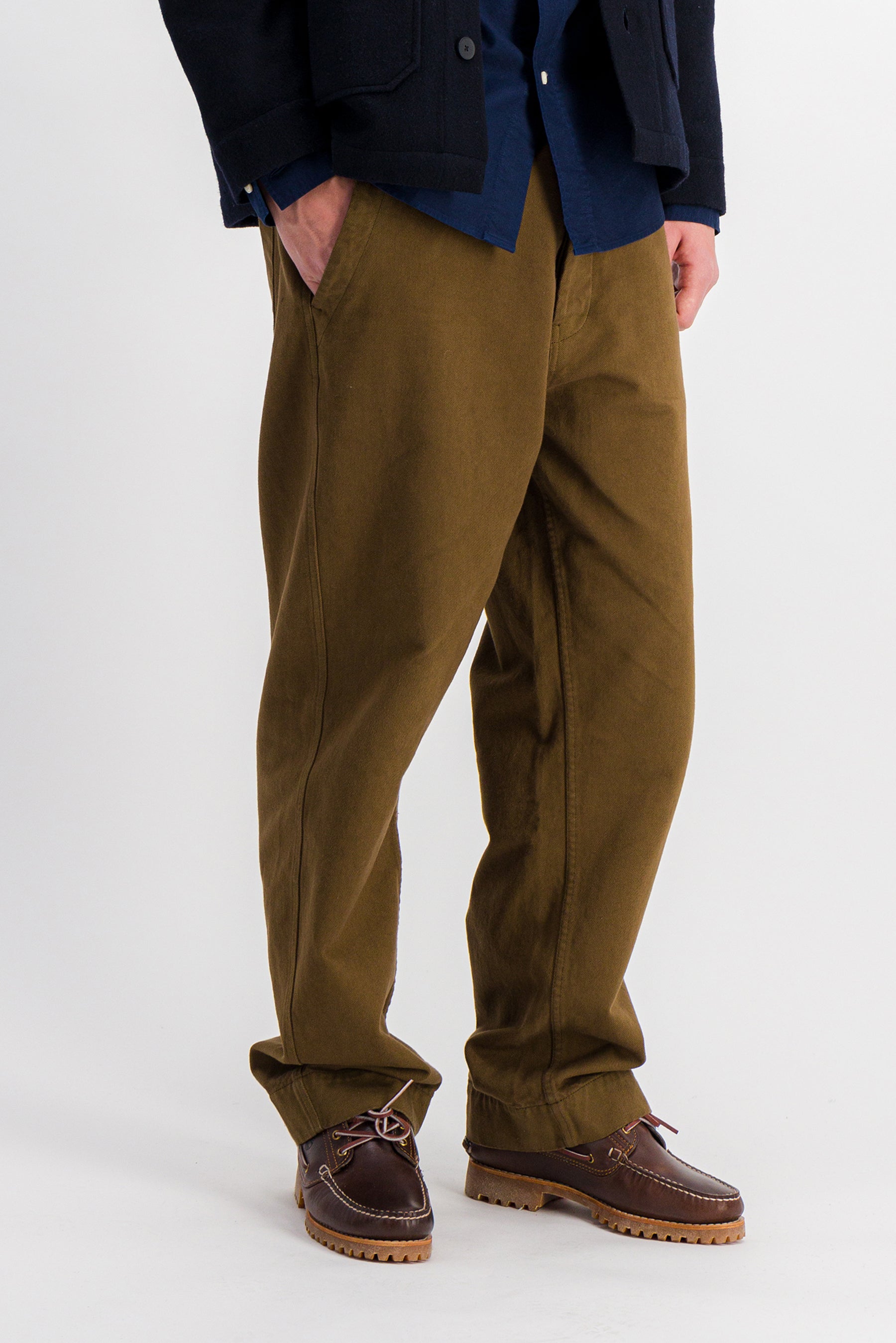 Dad Pants in Twill Brown