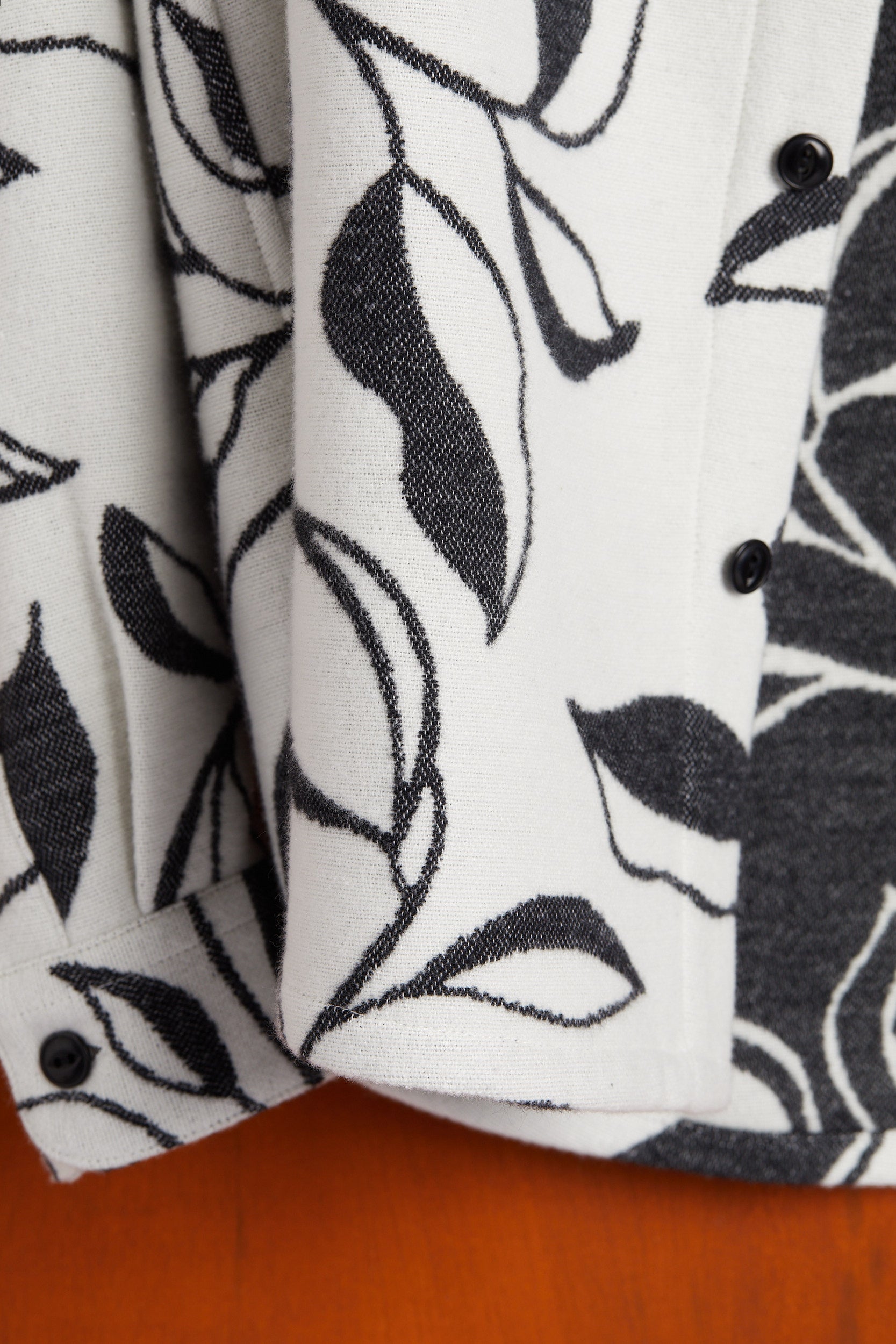 Branch Printed Shirt White Leaf Print