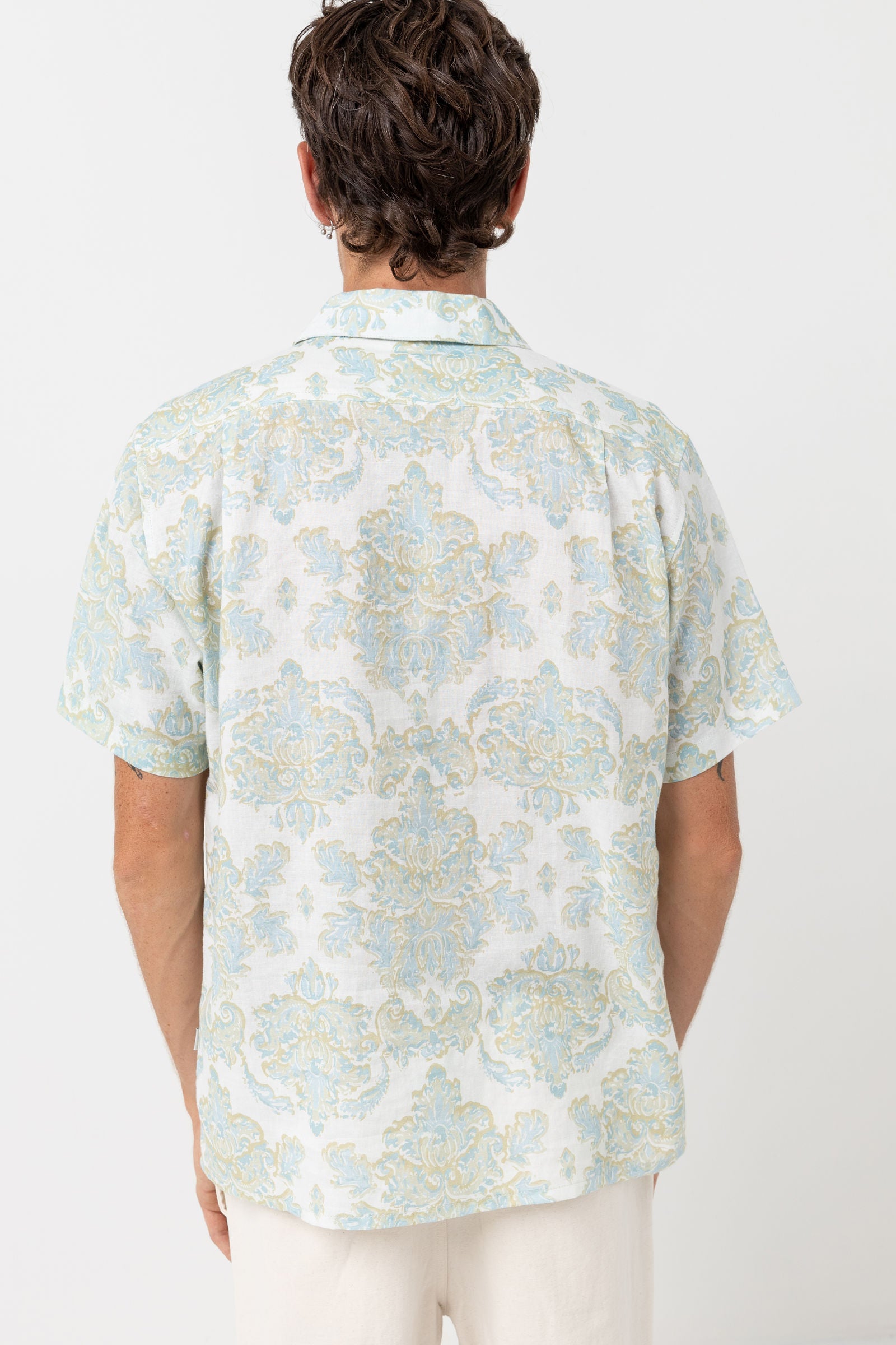 Paisley Short Sleeve Shirt Vintage White