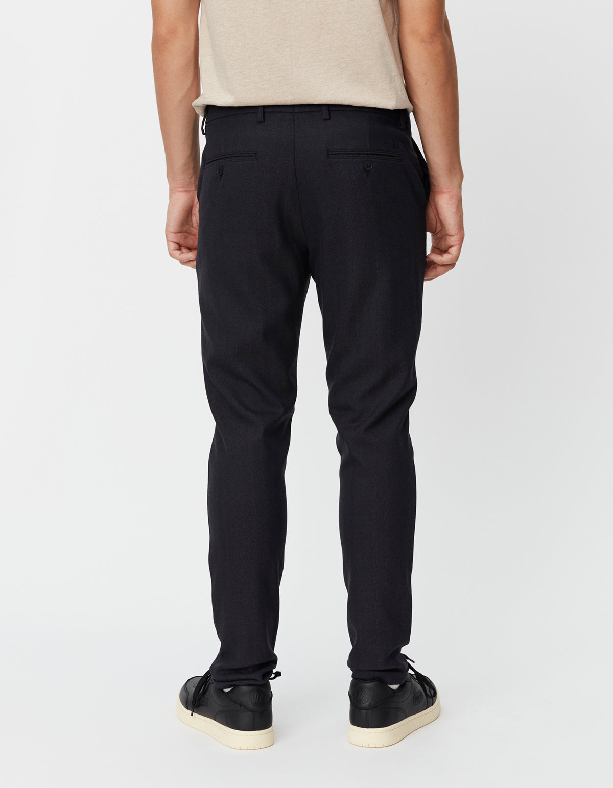 Como Herringbone Suit Pants - Dark Navy